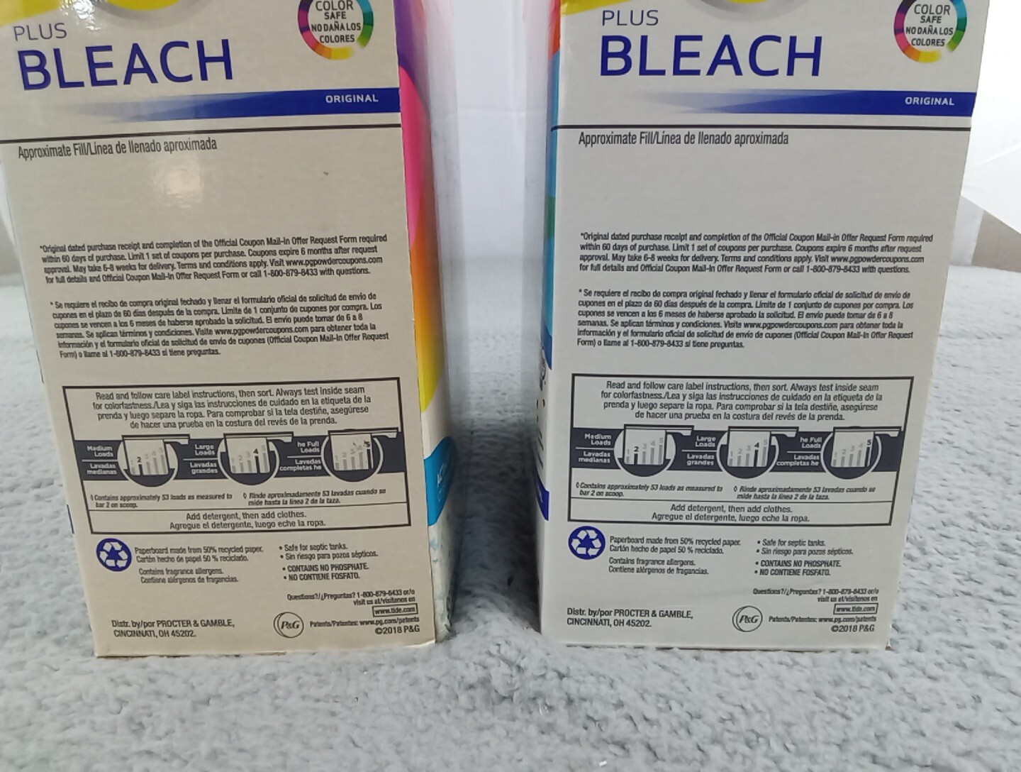 2x Tide Plus Bleach Acti-Lift Crystals Laundry Detergent Powder 95 oz