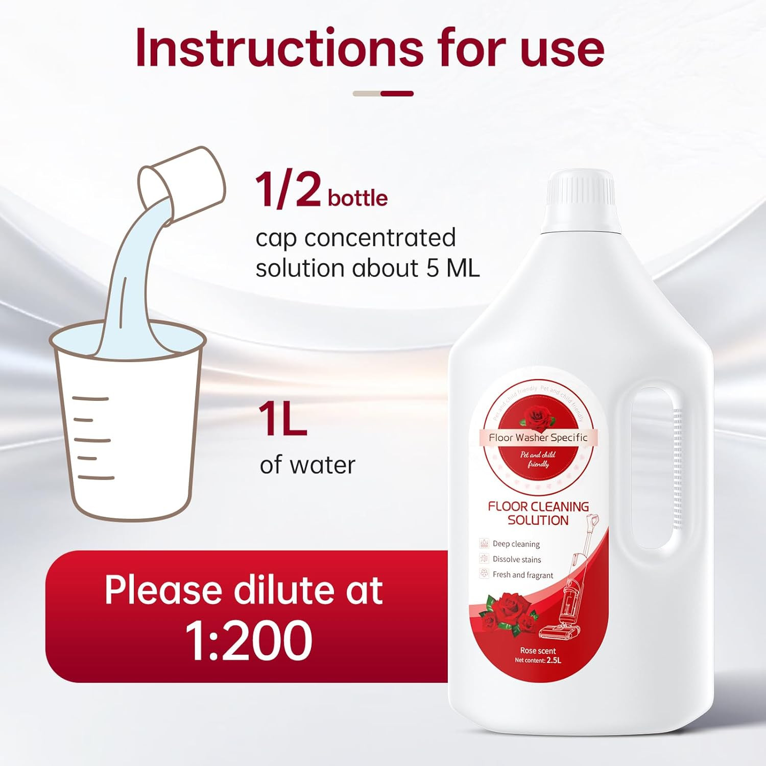 Floor Cleaning Solution Compatible with Tineco/Bissell/Dreame and Shark, Fragran