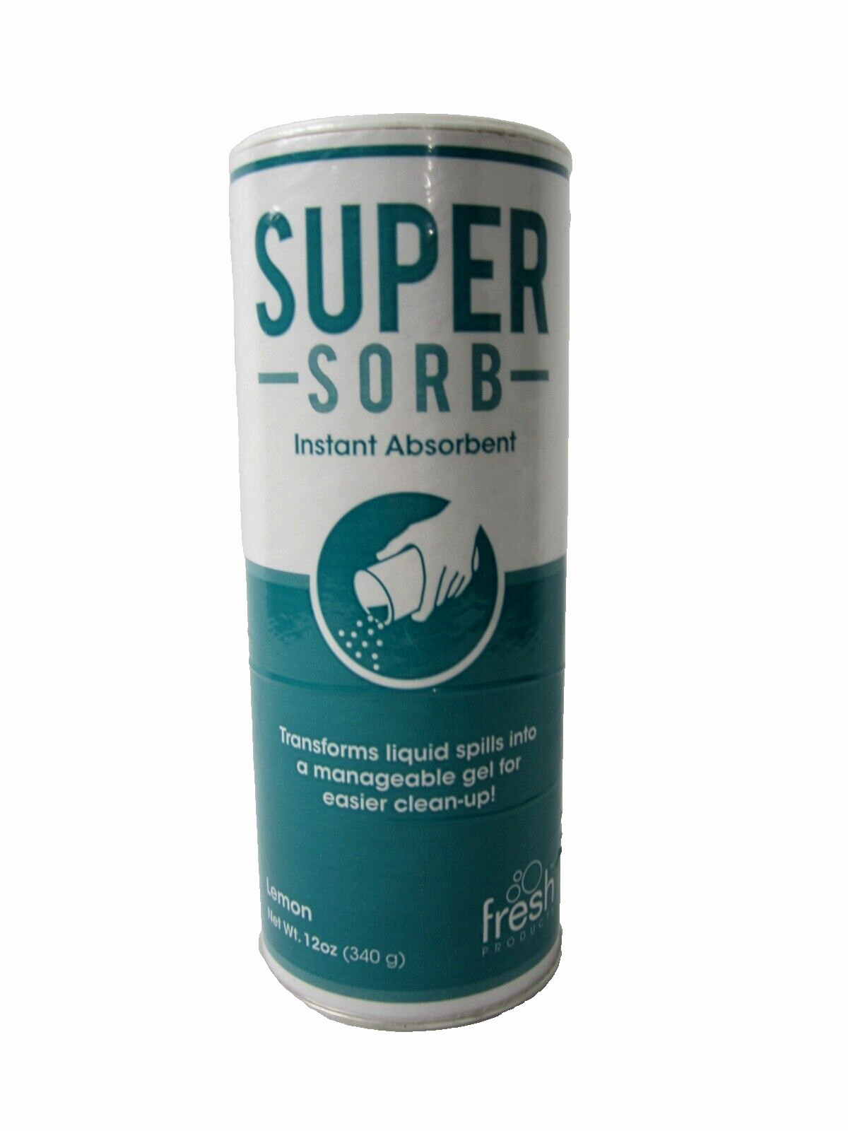 FRESH PRODUCTS Super-Sorb Liquid Spill Absorbent Powder Lemon-Scent 12 oz.