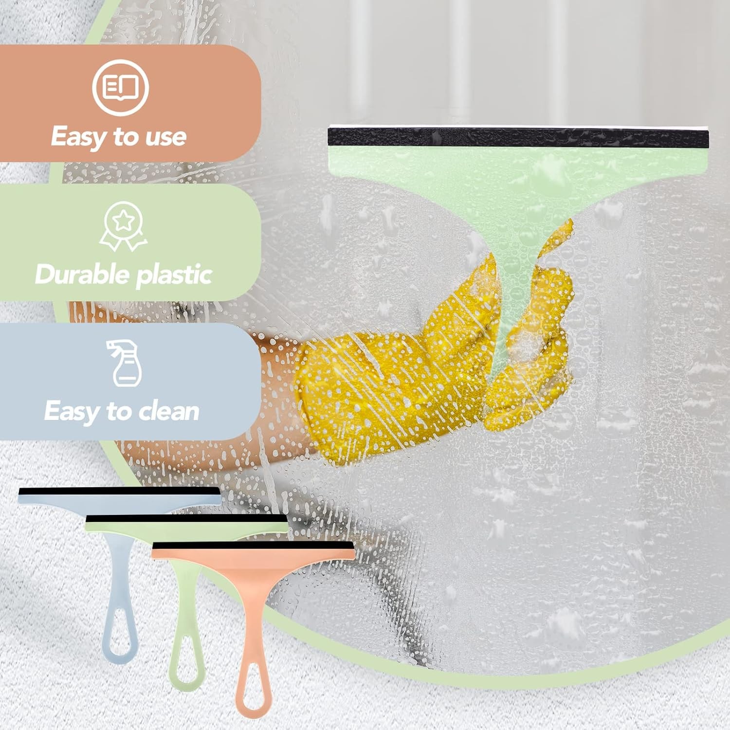 Glass Window Wiper Cleaner Squeegee Shower Screen Mirror Home Blade Brush Lot