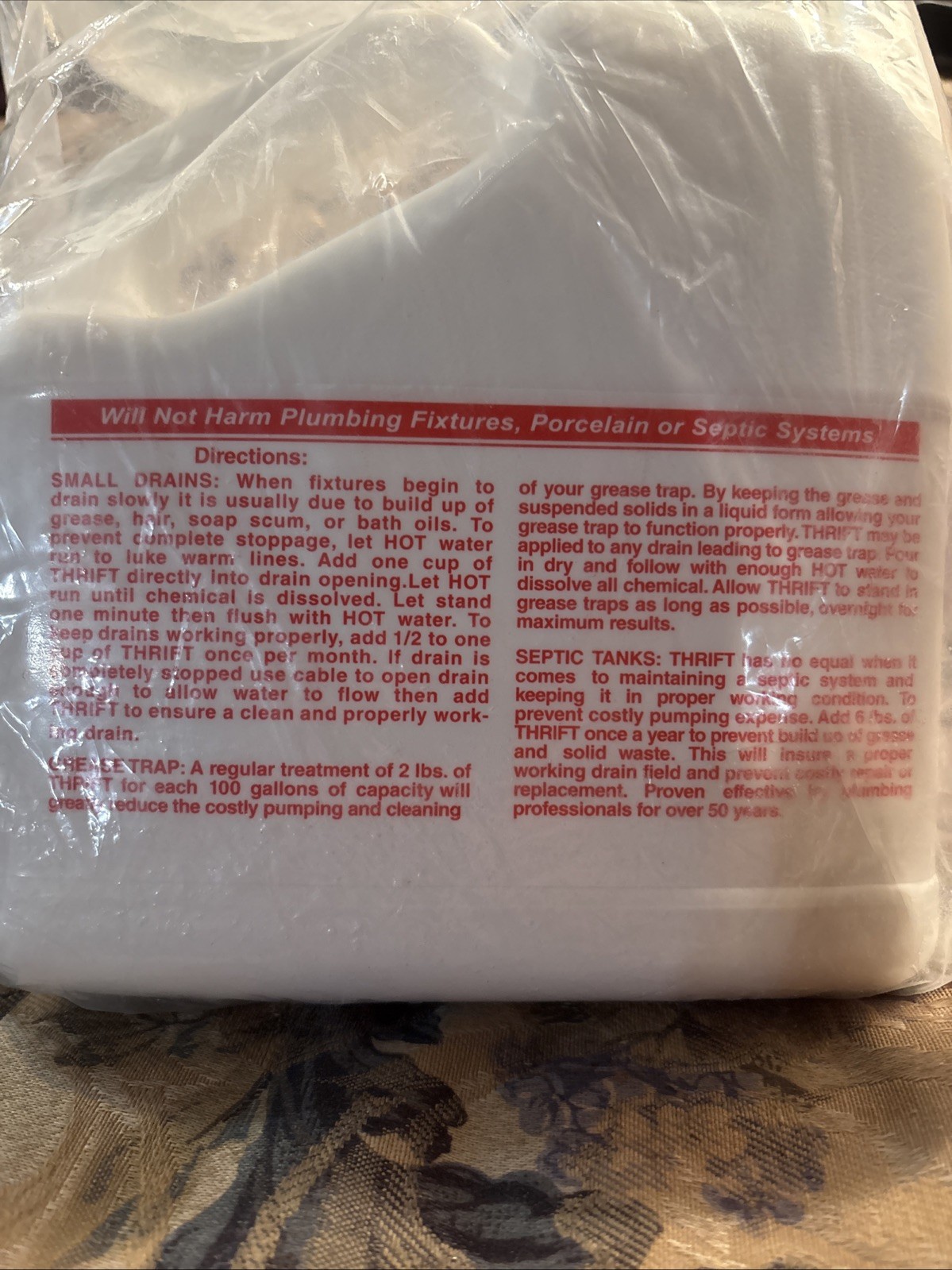 New Thrift FBA_T-600 Alkaline Based 6 lb. Granular Drain Cleaner, White…Sealed