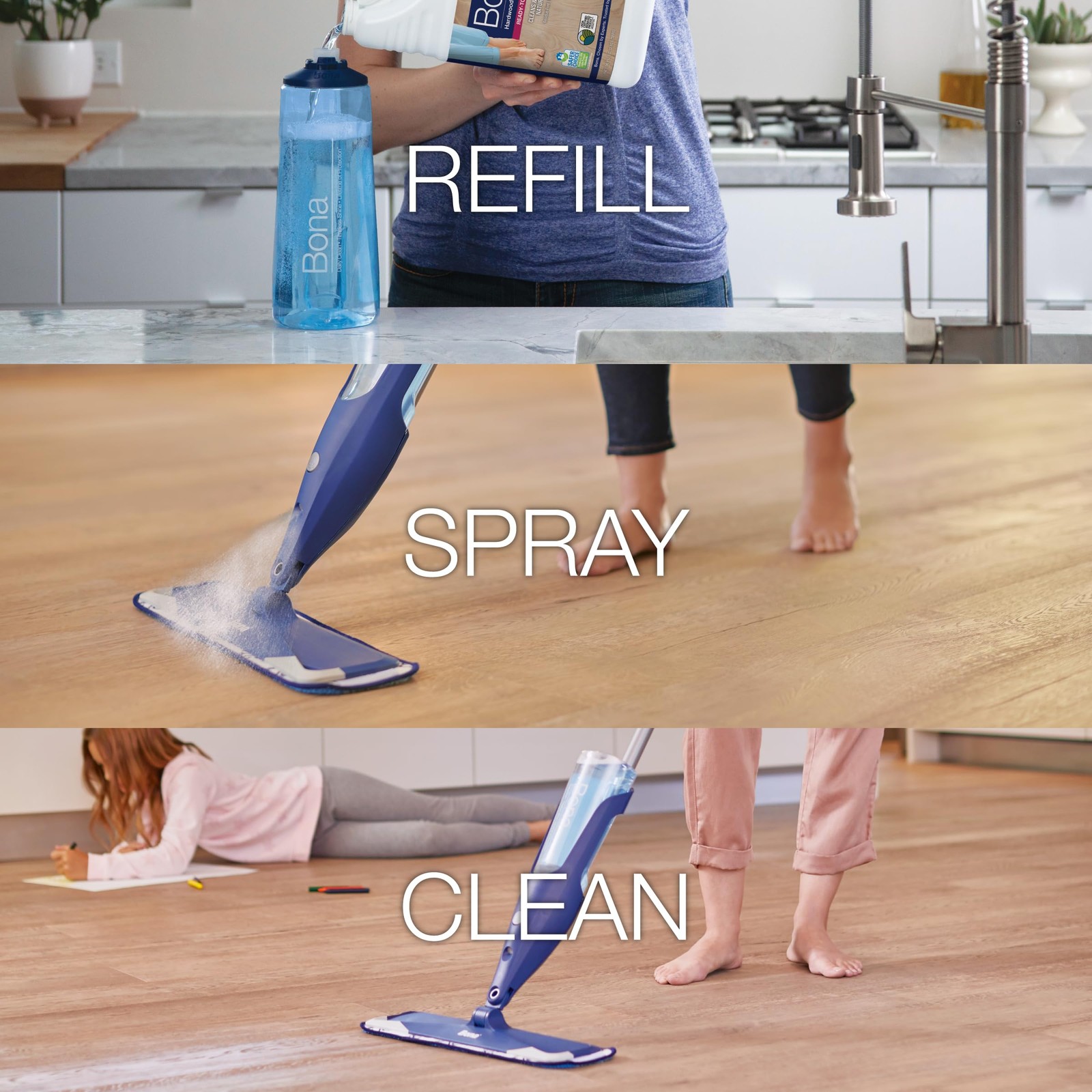 Bona Hardwood Floor Cleaner Refill – 128 fl oz 128 Fl Oz (Pack of 1),