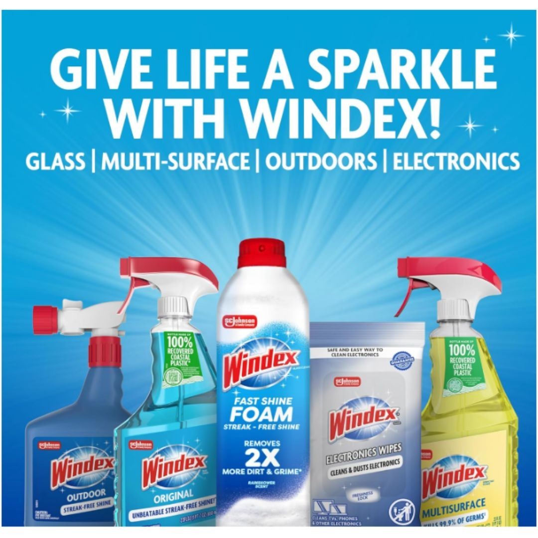 Windex Glass and Window Cleaner Spray Bottle, Original Blue, 23 fl oz