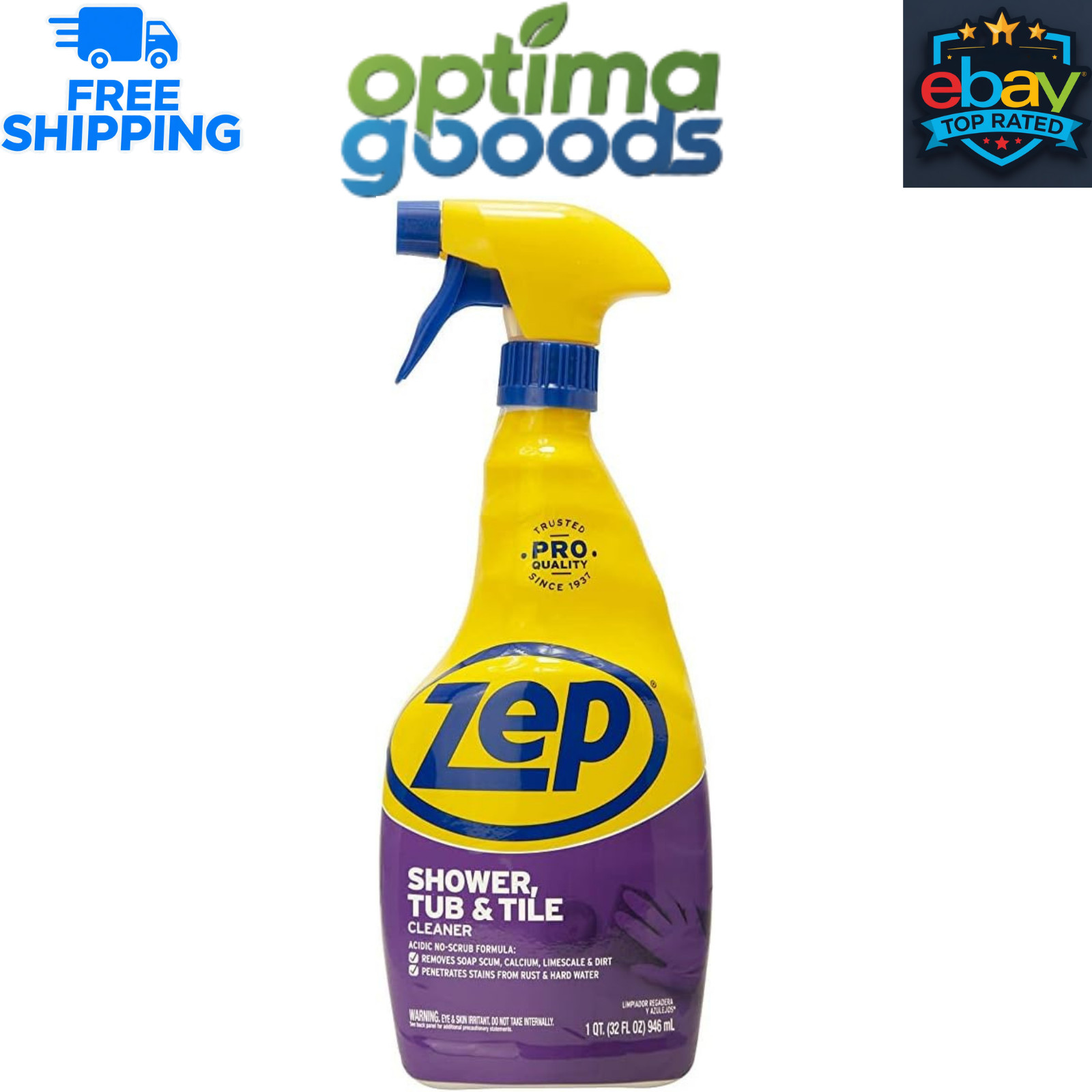 Zep Shower Tub and Tile Cleaner, 32 fl. oz. Bathroom Soap Scum Remover Spray