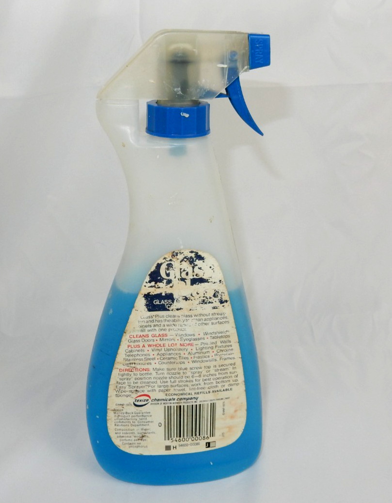 Vintage Texize Glass Plus Cleaner 22 oz 1975 Bottle 60% Full