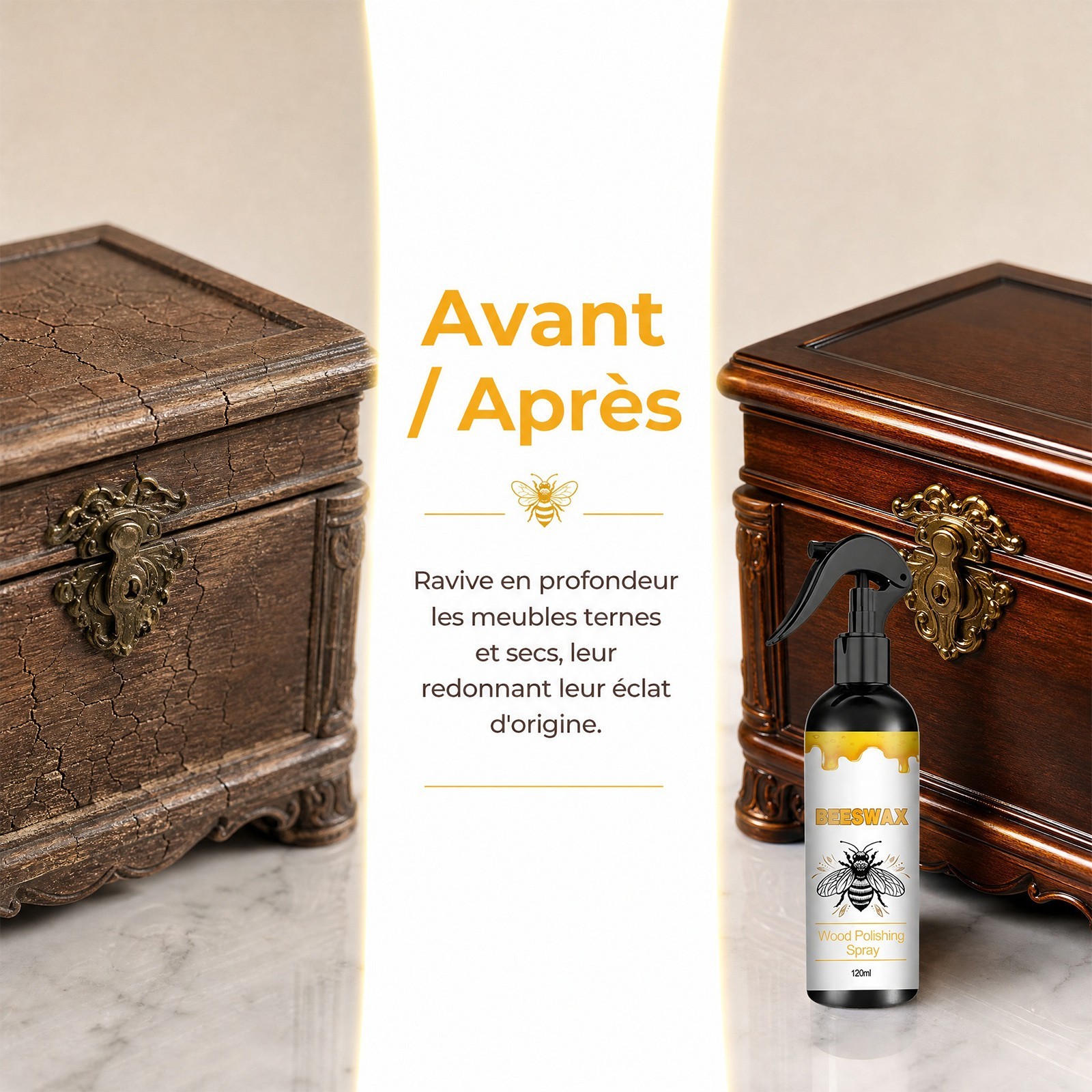 2026 Upgrade Natural Beeswax Wood Polish Spray Furniture Floor Cleaner