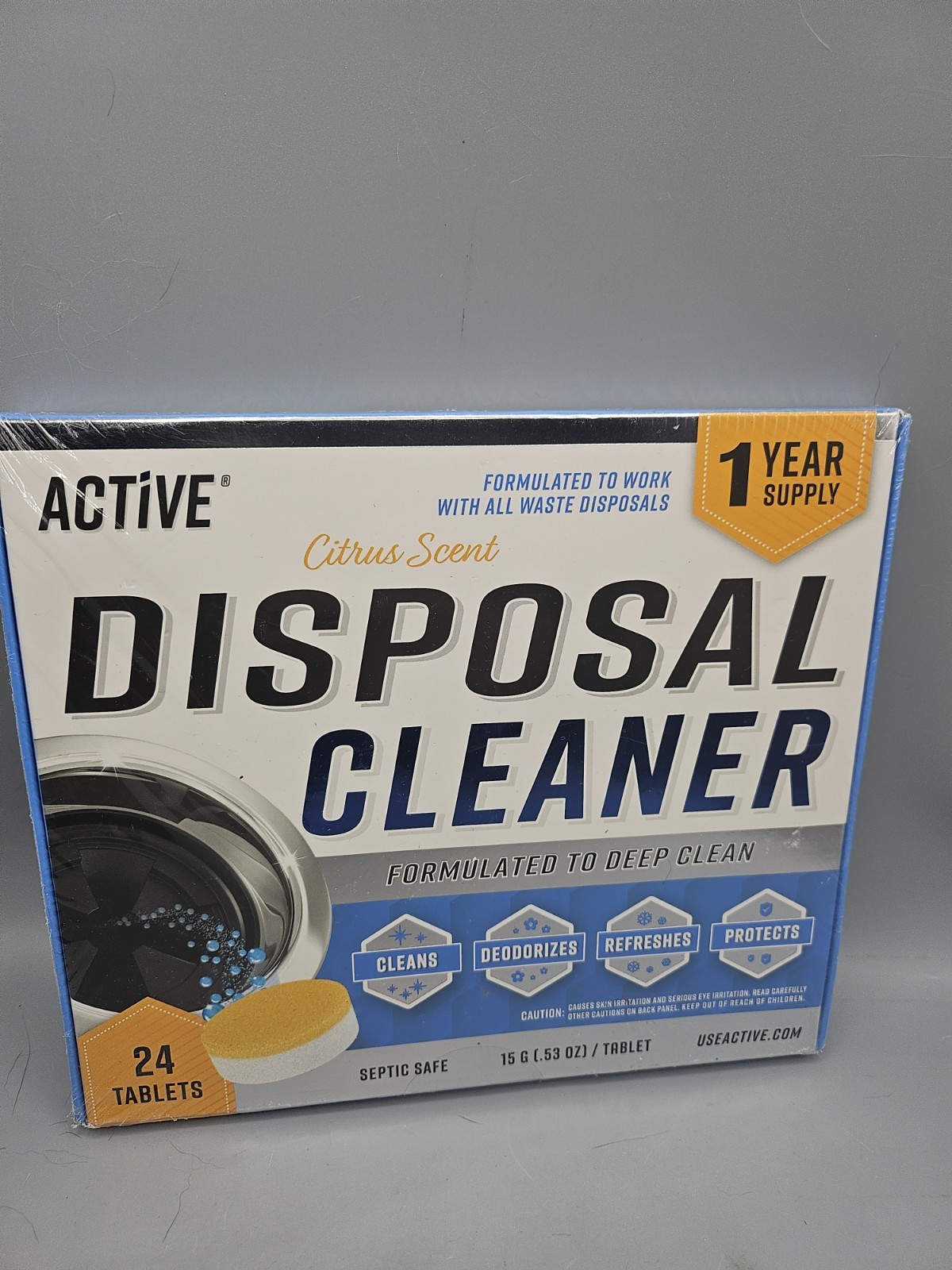 ACTIVE Disposal Cleaner Tablets, 24 Count (Citrus Scent) New Sealed