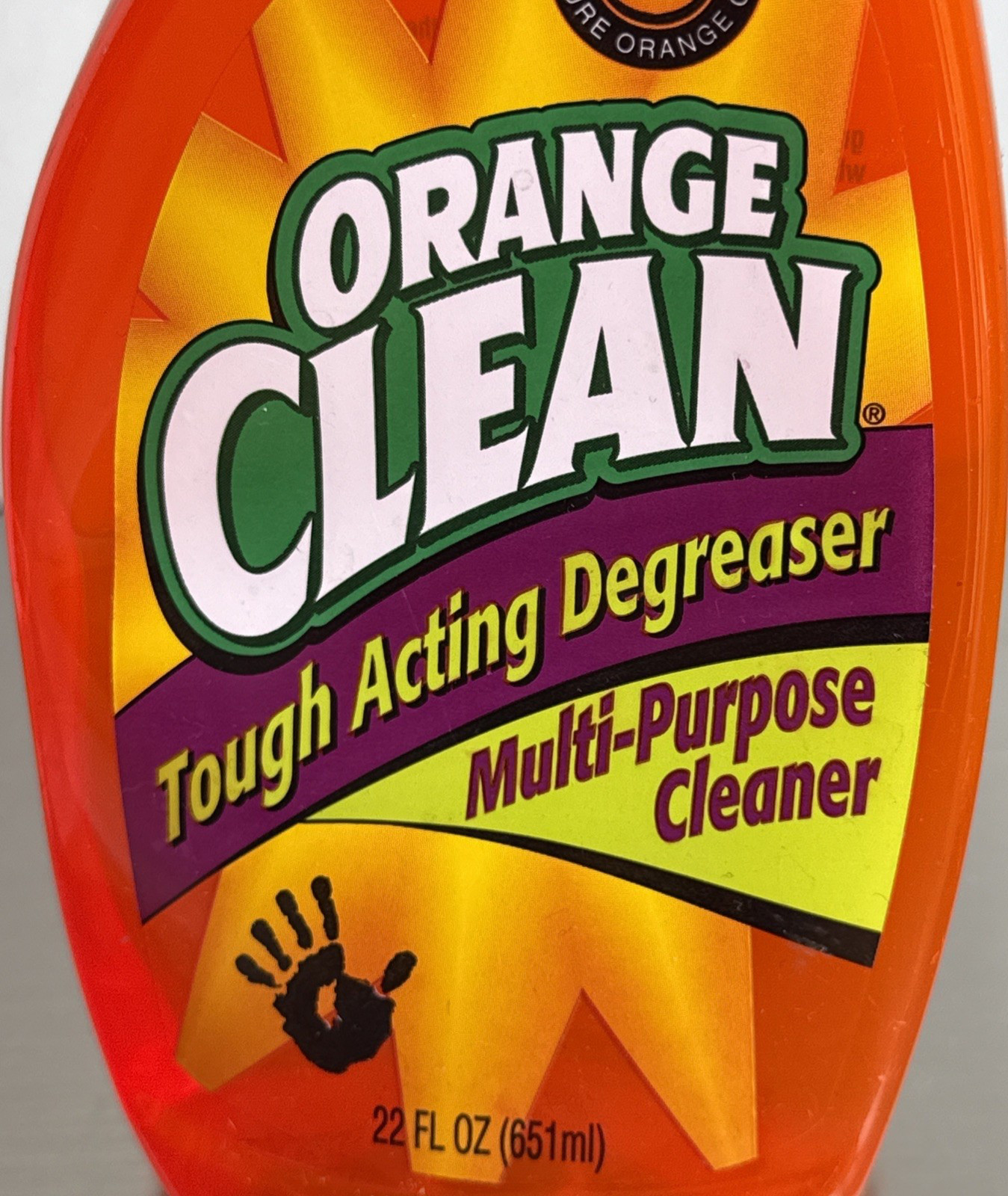 Orange Glo Clean Original Tough Acting Degreaser Cleaner Movie Prop 21 Oz left