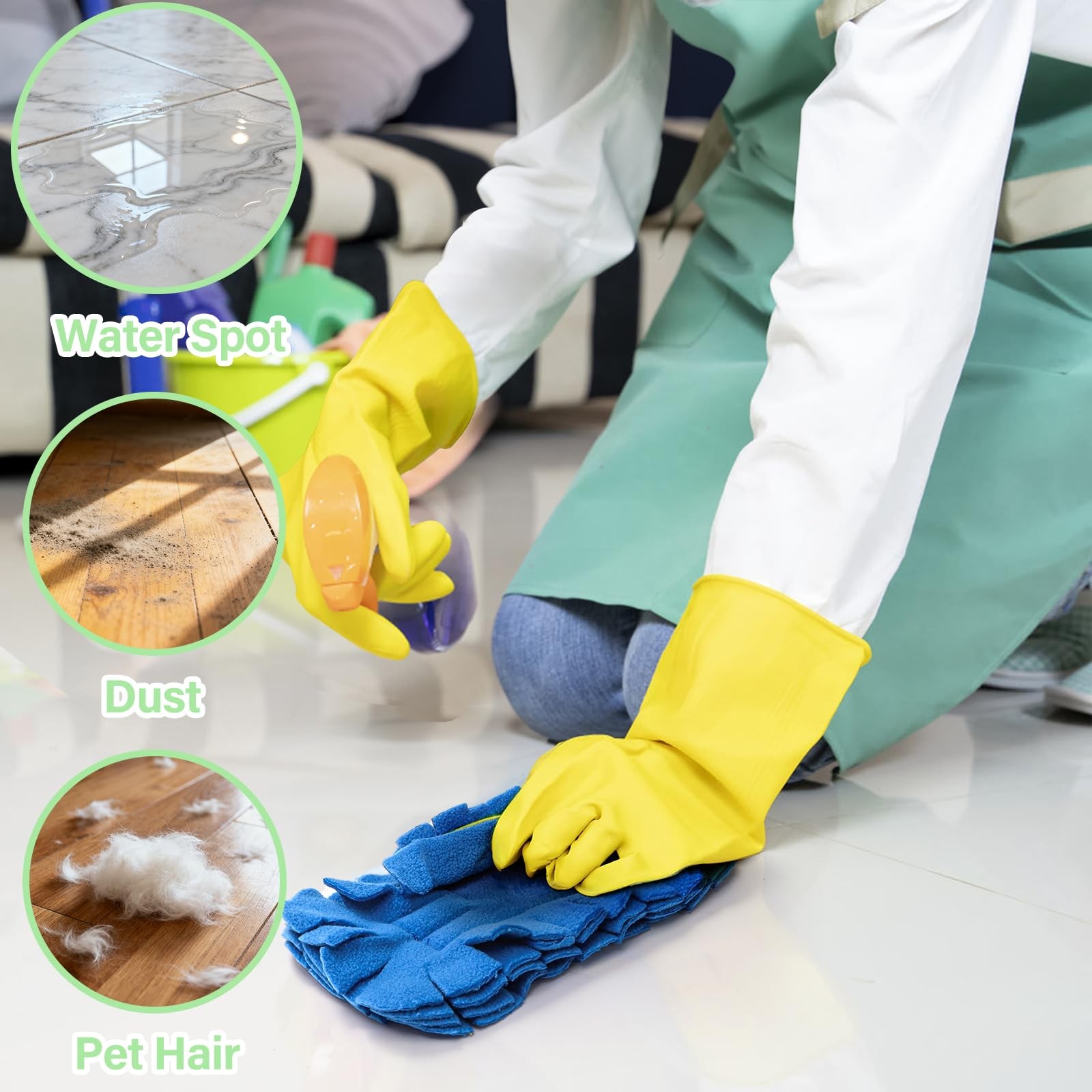 15 Pieces Reusable Duster Refill, 360° Heavy Duty Fleece Duster Pads Refills,…