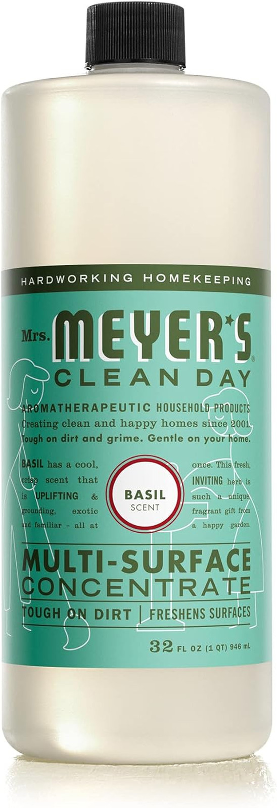 Mrs. Meyer’s Clean Day Multi-Surface Cleaner Concentrate, Basil, 32 Fl. Oz