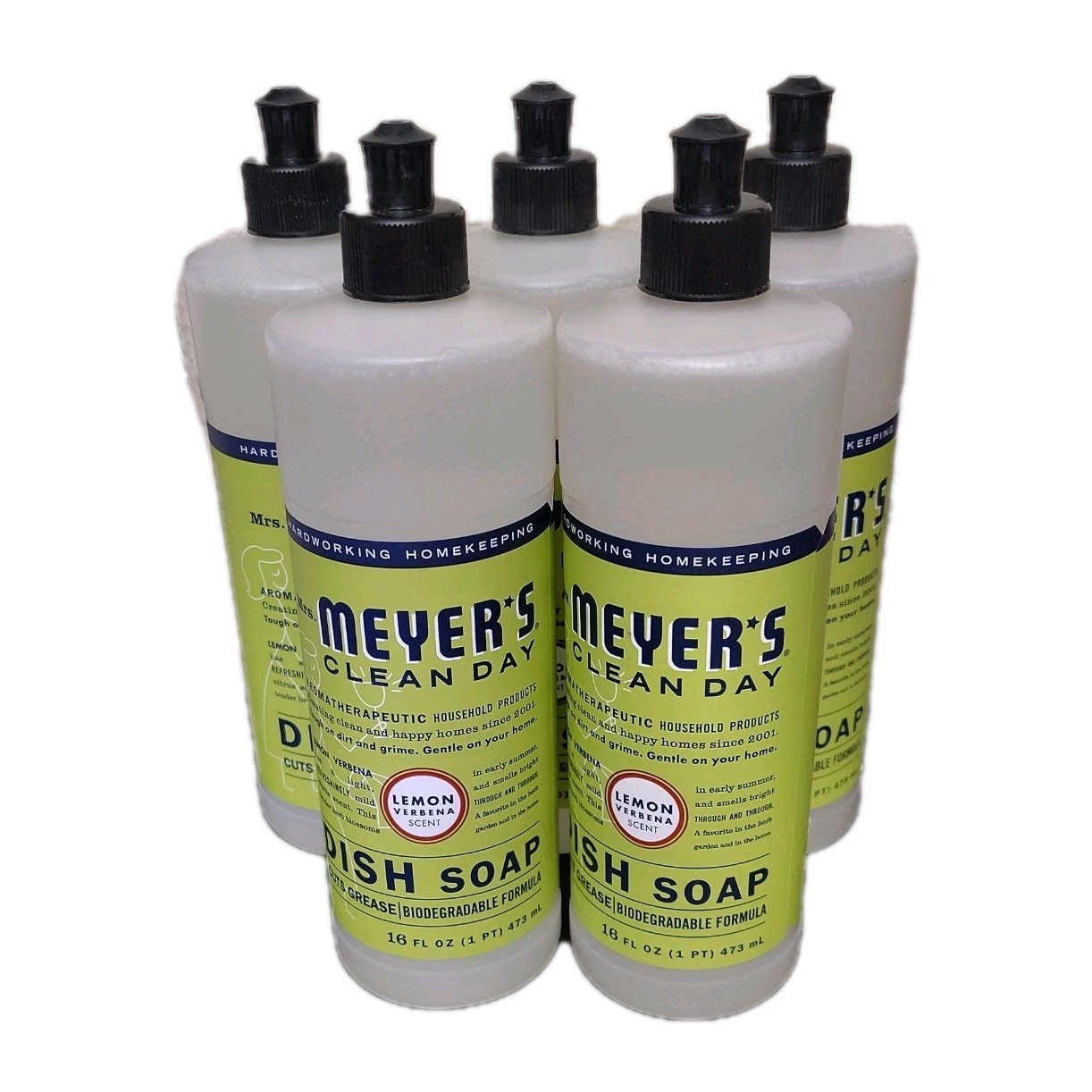 Mrs Meyer’s Clean Day Dish Soap Lemon Verbena Pack Of 5 Plant Based 16 Fl Oz