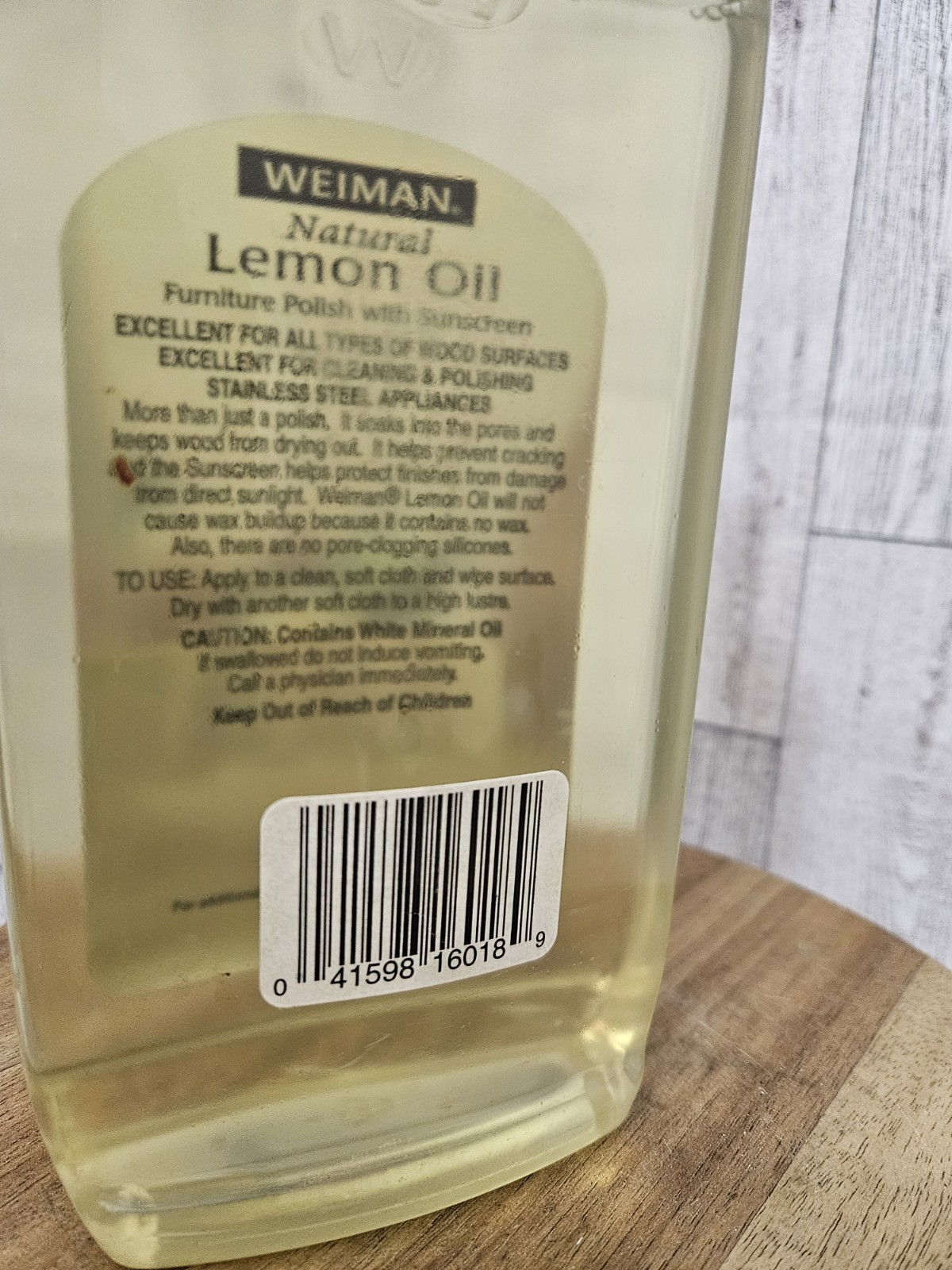 Weiman Natural Lemon Oil Furniture Polish With Sunscreen 16 oz Discontinued 90%