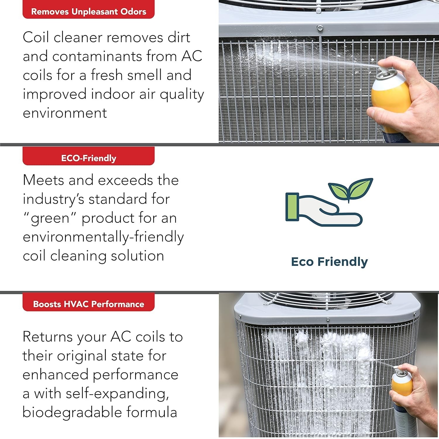 19 fl. oz Eco-Friendly Coil Cleaner – Enhance HVAC Performance & Eliminate Odors