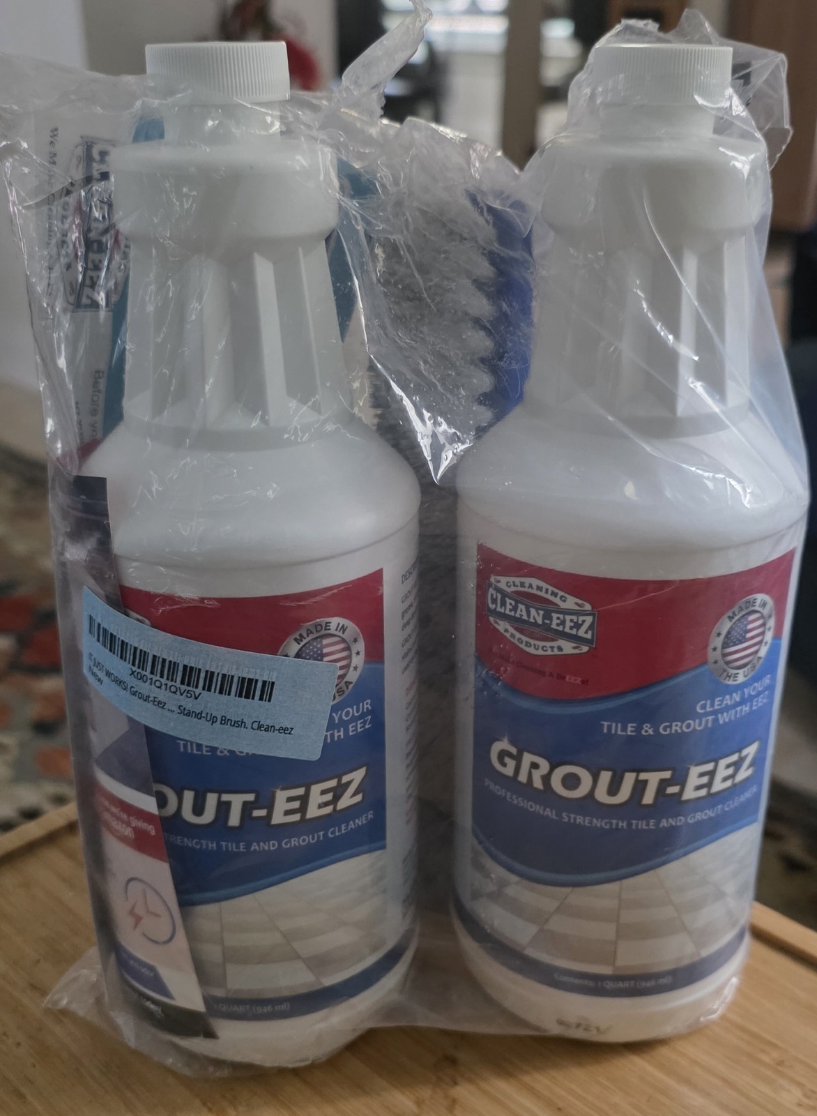 Clean-eez Grout Cleaner 2 Pack with Stand-Up Brush Attachment – Stain Remover