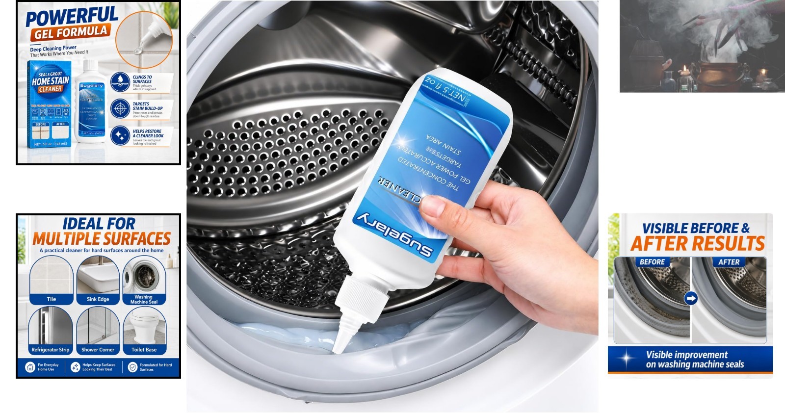5 Fl Oz All-Purpose Cleaning Gel for Tough Bathroom and Washing Machine Stains