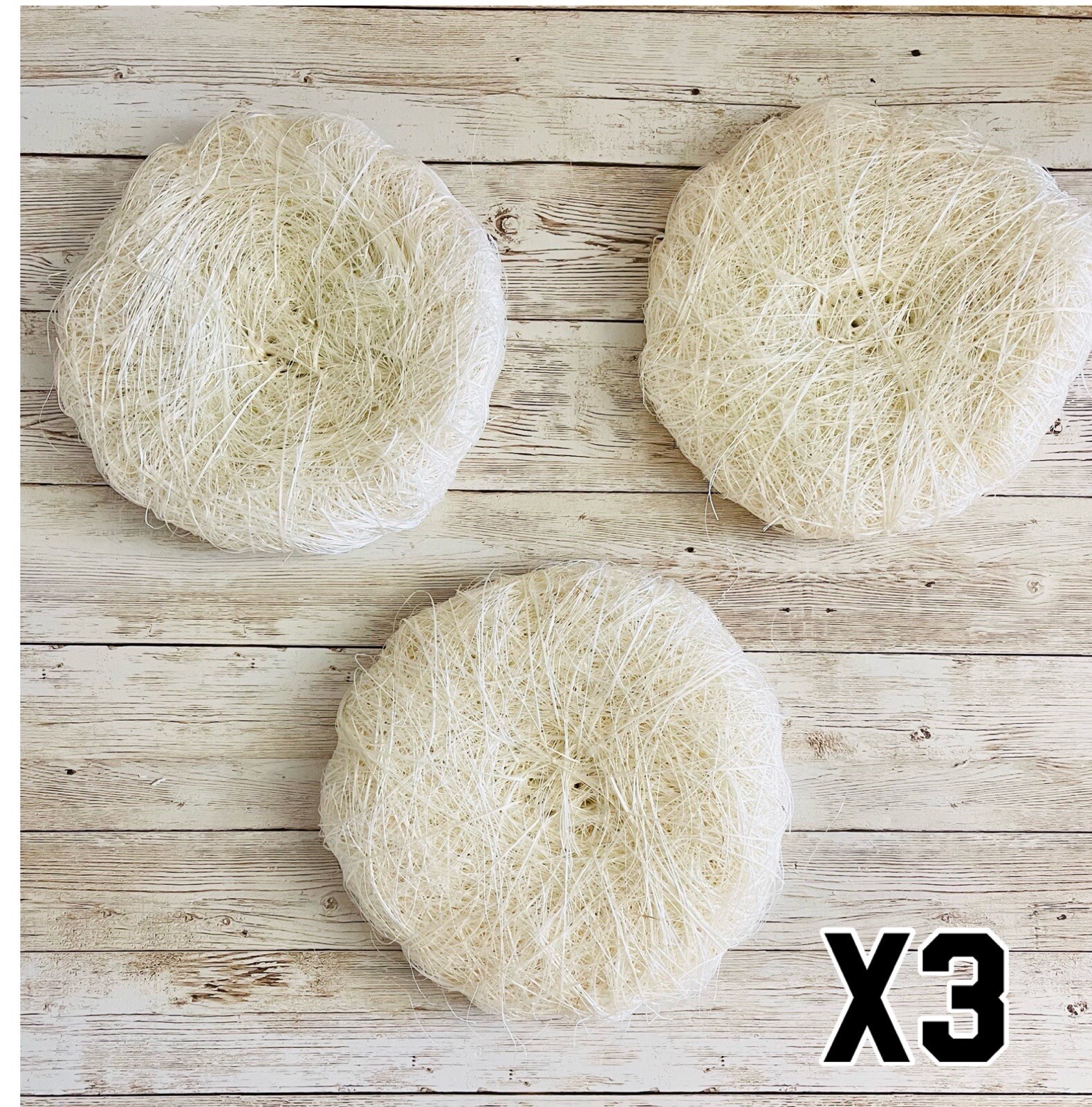 3x Estropajo De Ixtle Mexicano Ixtle Scourer Body Scrub 100% Natural Fibers