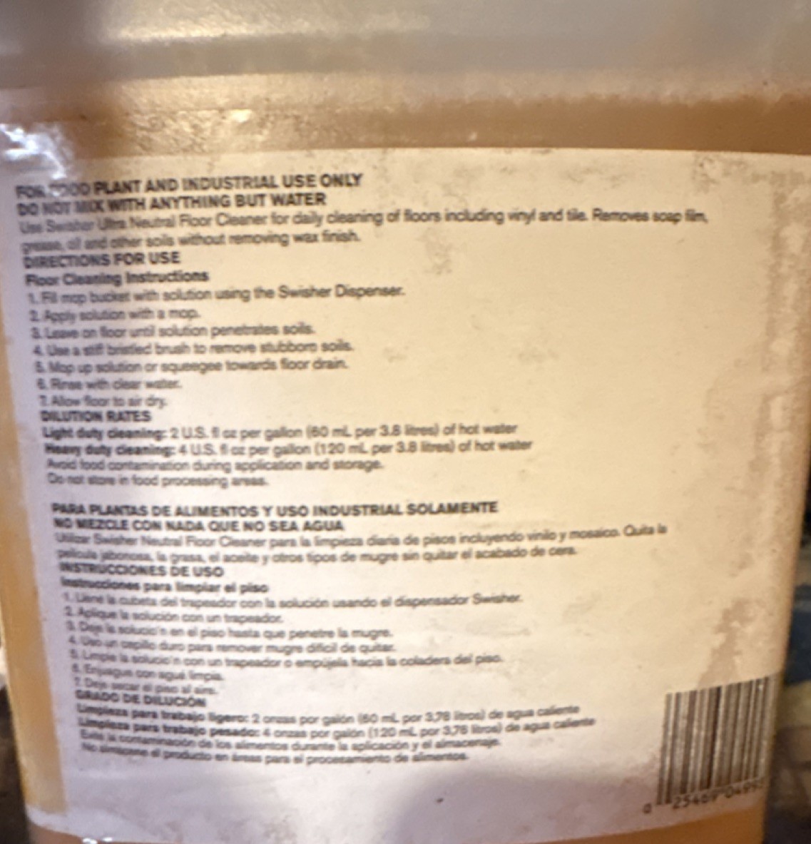 Swisher Ultra Neutral Citrus Floor Cleaner Concentrate, 2 Liter, All Purpose