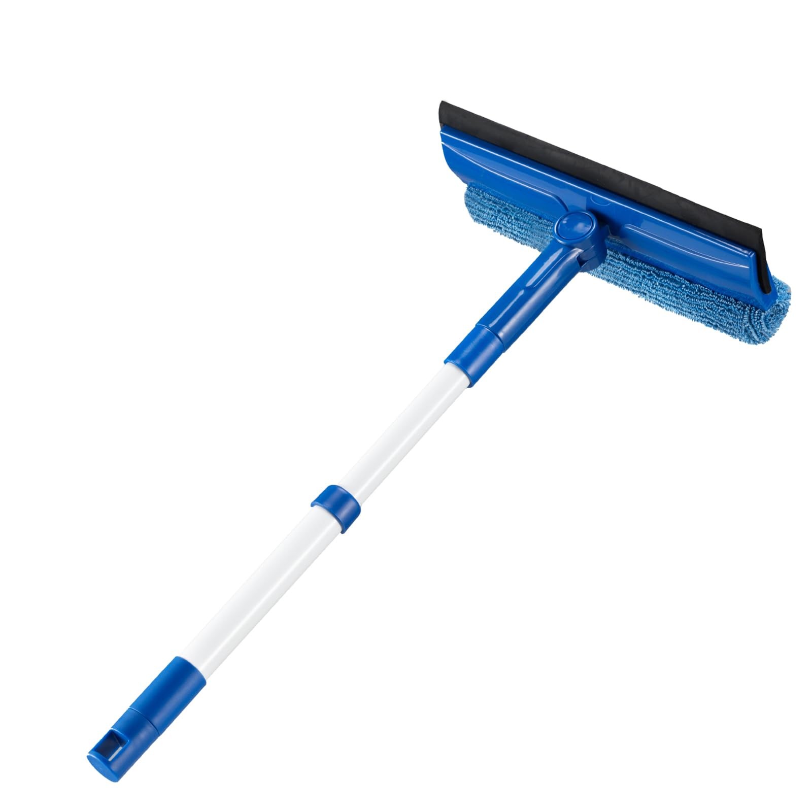 2 in 1 Squeegee Window & Microfiber Cloth Head with 14-18″ Long Handle,Sponge…