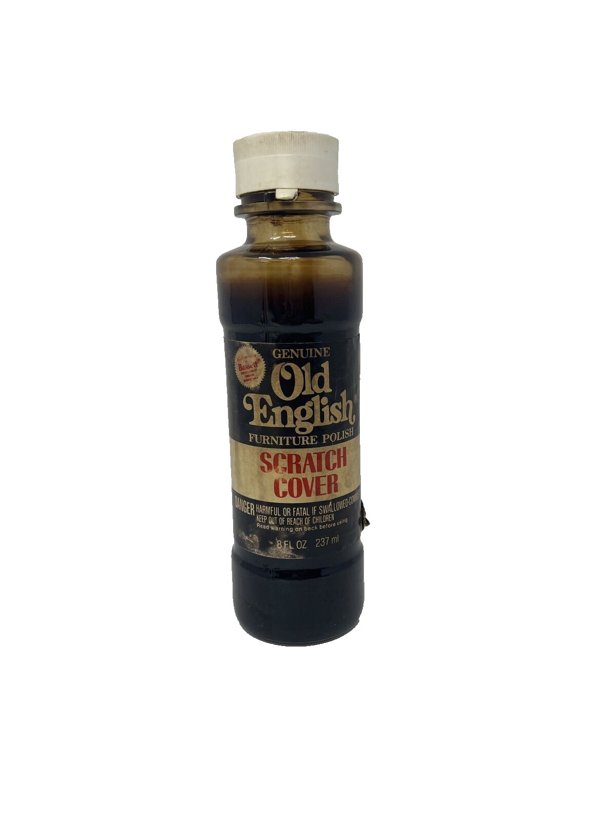 Vintage Old English Scratch cover Furniture Polish Glass Bottle