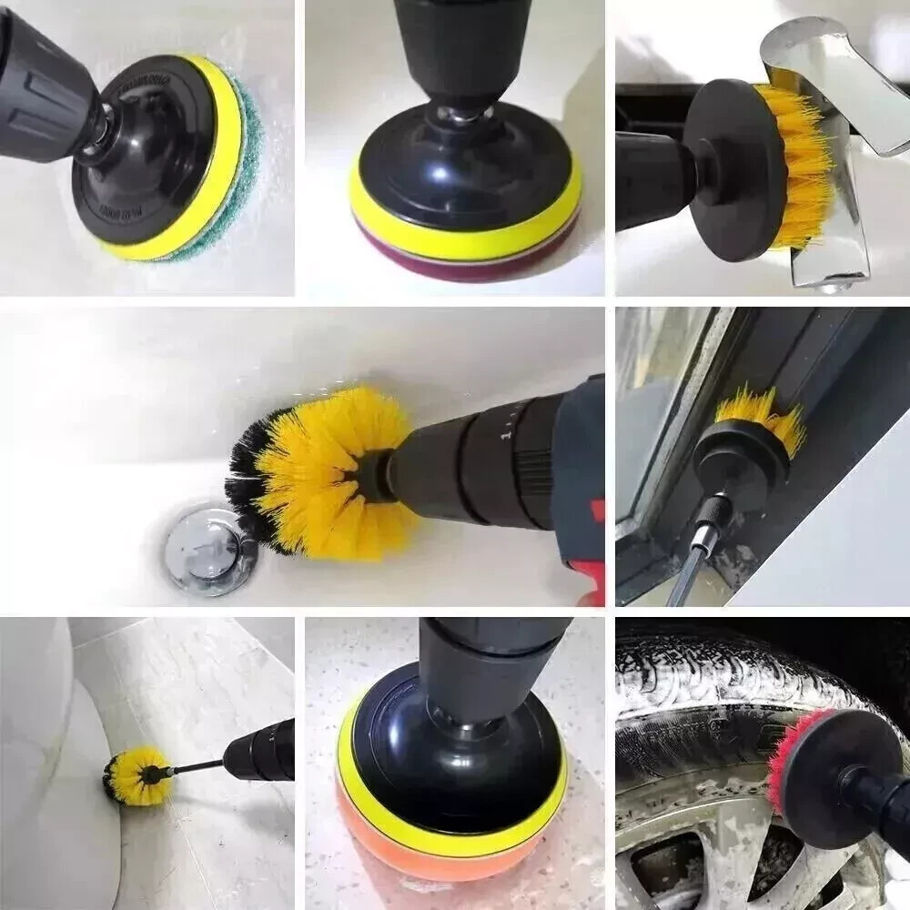Drill Brush Set Power Scrubber Drill Attachments for Carpet Tile Grout Cleaning