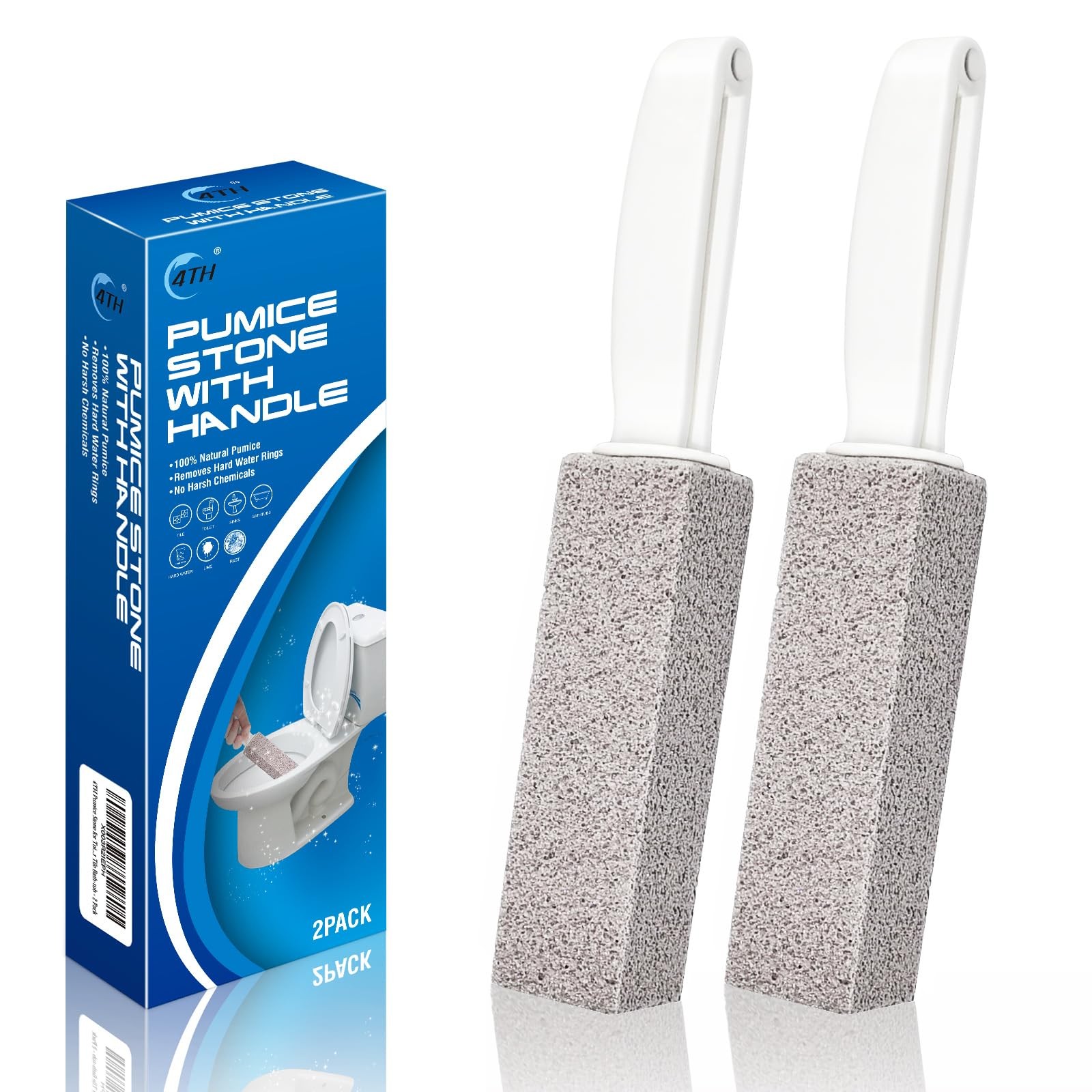 Pumice Stone for Toilet Bowl Cleaning,Pumice Stick with Handle,Cleans Away Li…