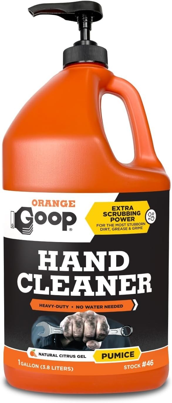 Orange Goop Hand Cleaner Liquid with Pumice 128 Fl Oz Citrus Cleaning Agent