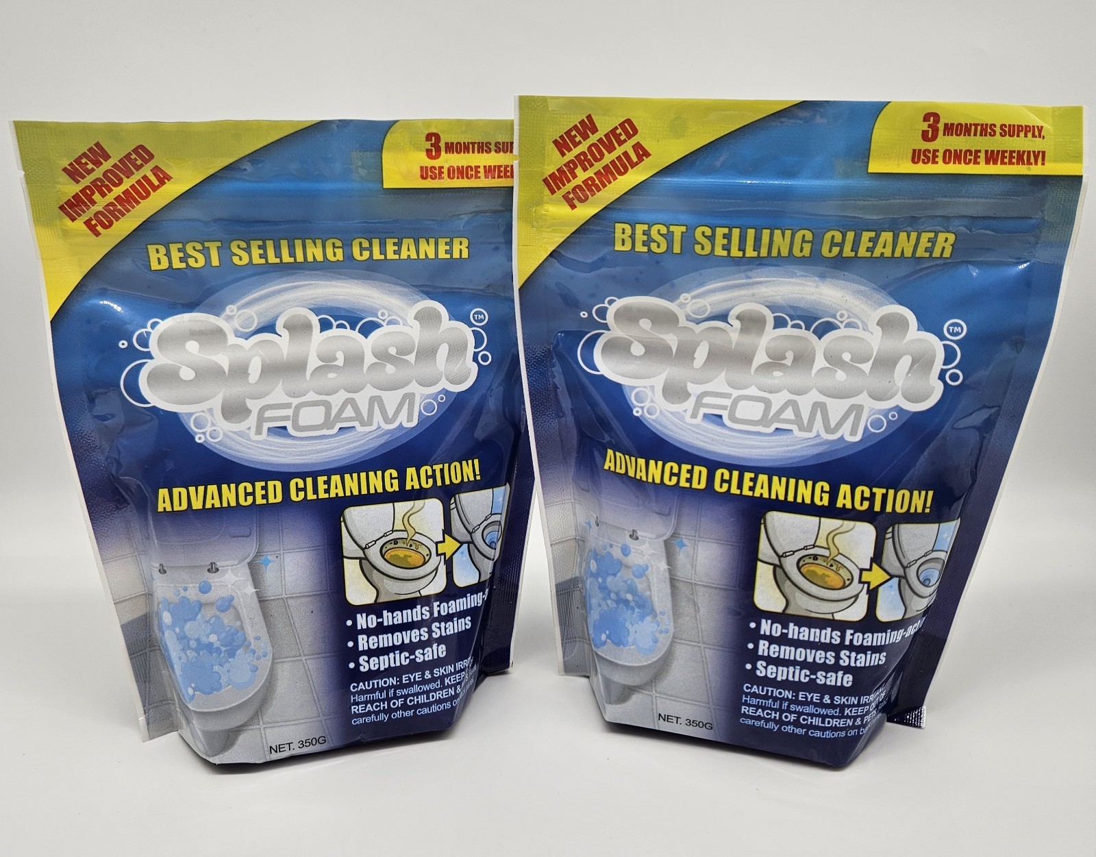 TWO Splash Foam Foaming Dissolve Advanced Let Soak Rinse Cleanser New Sealed Bag
