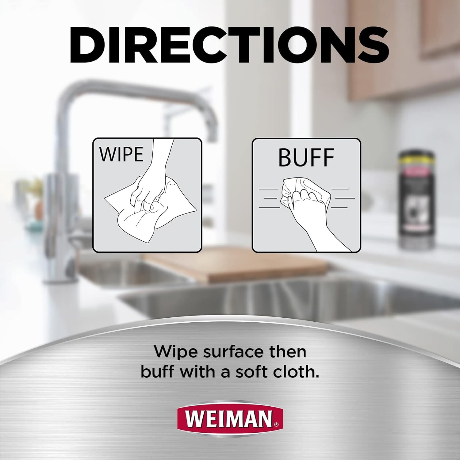Weiman Stainless Steel Wipes, 30 Count, Cleaner & Polisher, Pack of 1