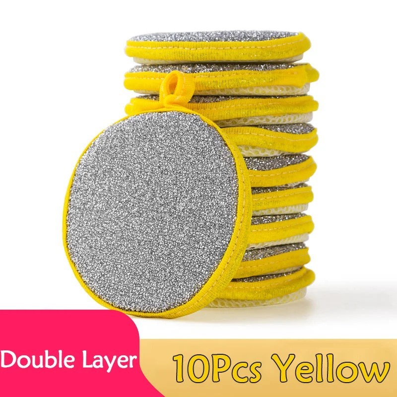 Double-Sided Scouring Pads Dish Pan Washing Sponge Kitchen Cleaning Tool