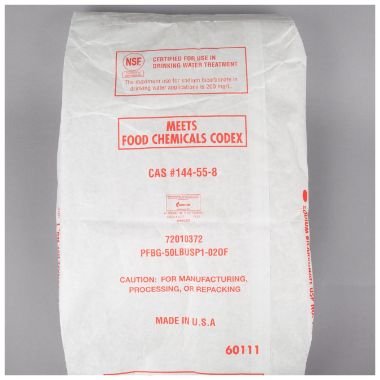 Baking Soda Multi Purpose Product All-Natural Sodium Bicarbonate Bulk Bag 50-lb