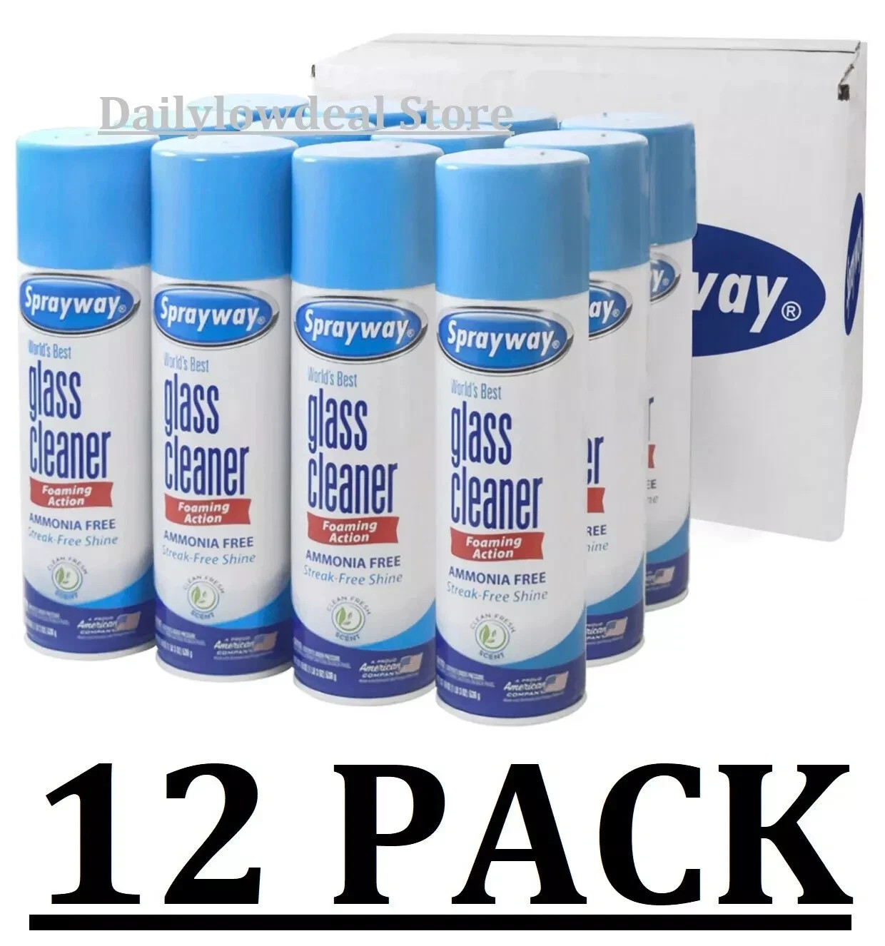12 Pack Sprayway Glass Cleaner, 19oz FREE SHIPPING