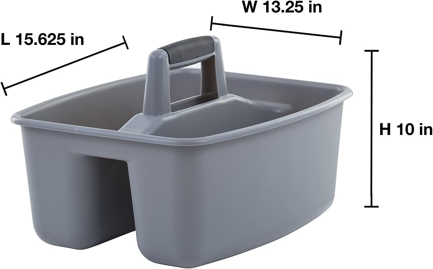 Versatile Grey/Black Cleaning Caddy – 2 Compartments for Indoor and Outdoor Use