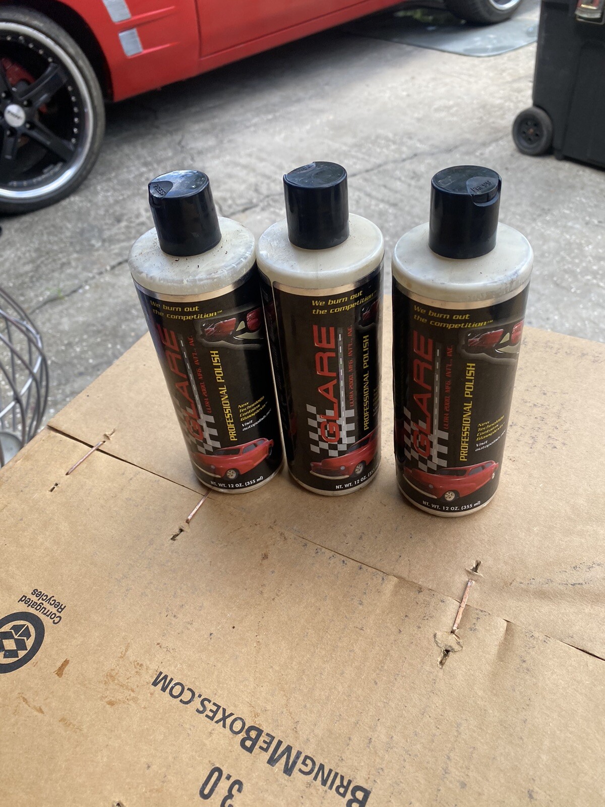 GLARE Ultra 2000 PROFESSIONAL Auto POLISH Wax NOT PESTICIDES 12OZ 3 Bottles Lot