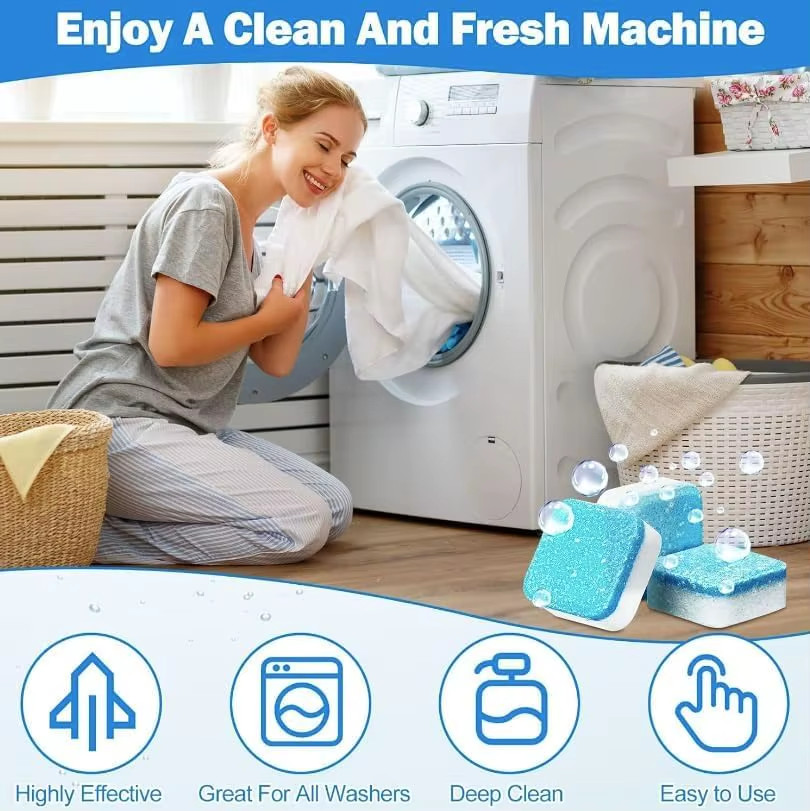 12/24Pcs Washing Machine Cleaner Tablets Penetrating Deep Clean Washer Cleaner T