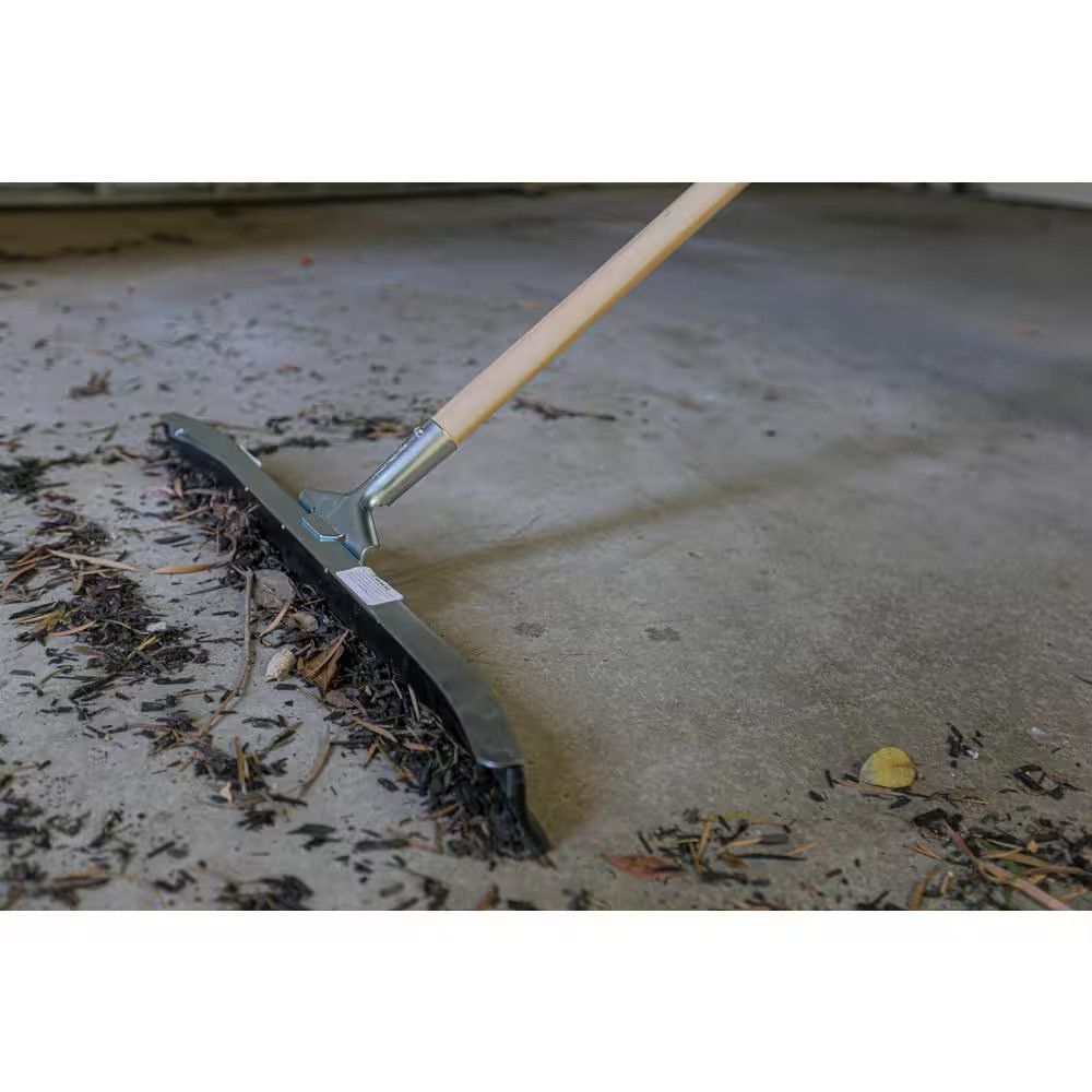 Industrial Curved Floor Squeegee with Scraper Edge Galvanized Steel with 24 In.