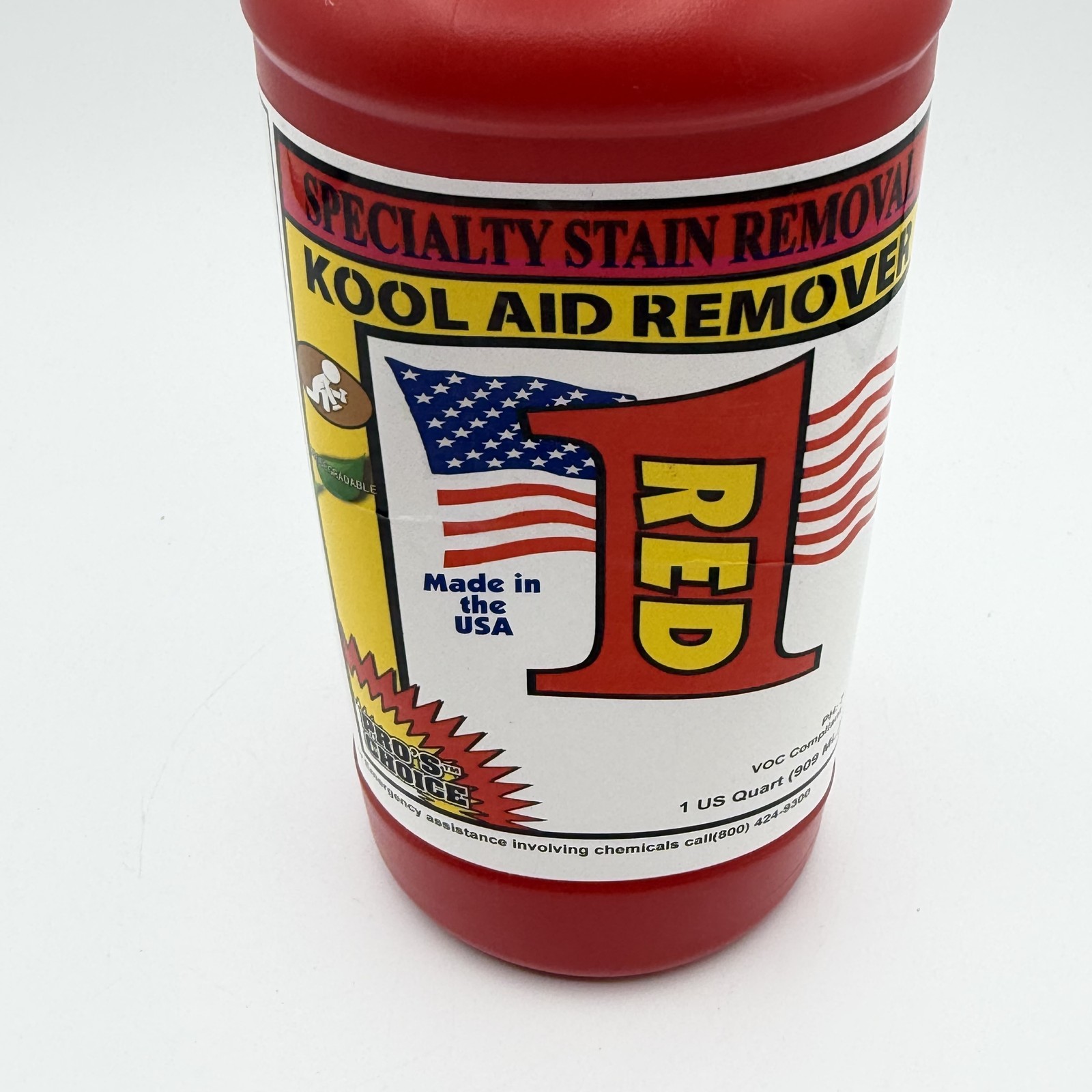 Pro’s Choice RED 1 Specialty Stain Remover Kool-Aid Dye Spot Cleaner 1 Quart
