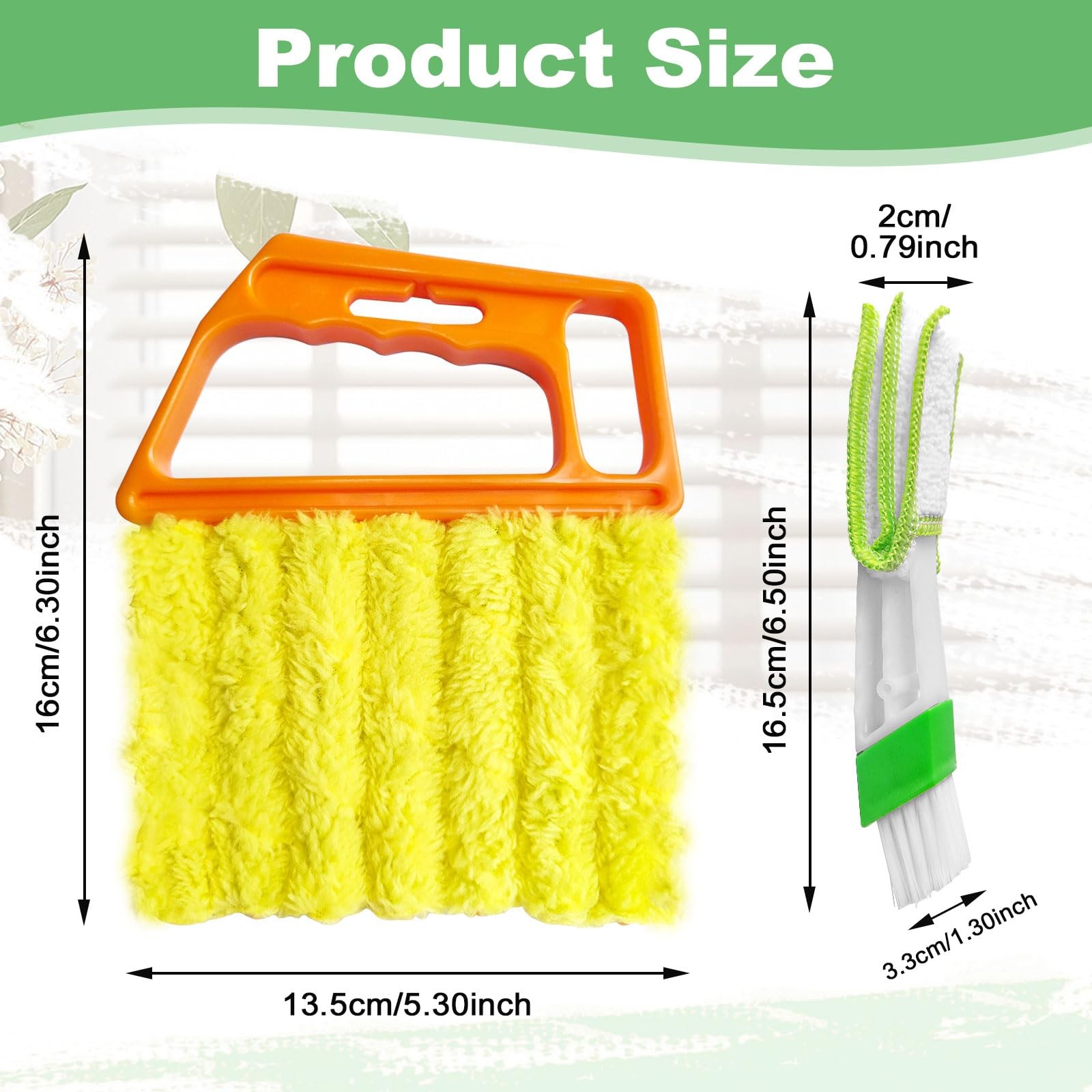 4Pcs Blind Cleaner Duster Tool Set with 7-Finger & 3-Finger Brushes，Washable …