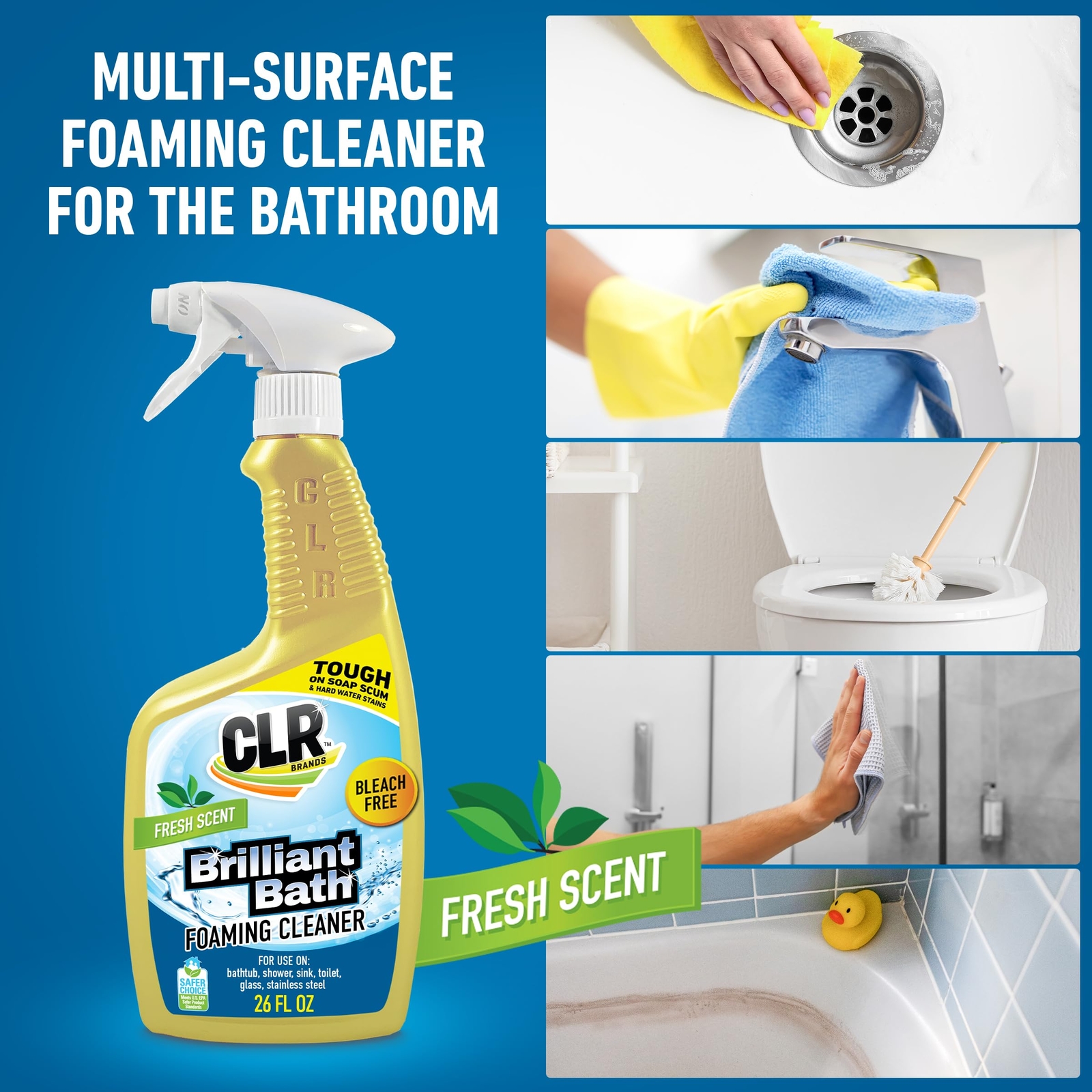 CLR Brilliant Bath Multi Surface Cleaner Pack of 4 26 Fl Oz Powerful Clean