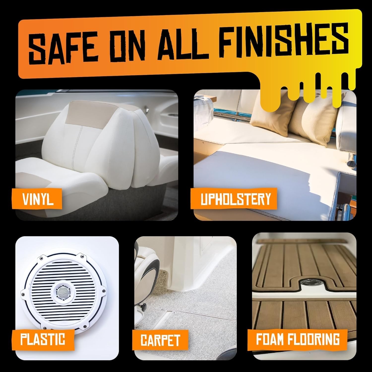 2In1 Interior Boat Cleaner & Protectant Spray | Vinyl Boat Seat Cleaner + Cerami