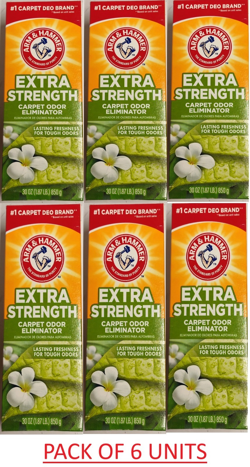 Arm & Hammer Extra Strength Carpet Odor Eliminator 30Oz. / (Pack of 6 units)