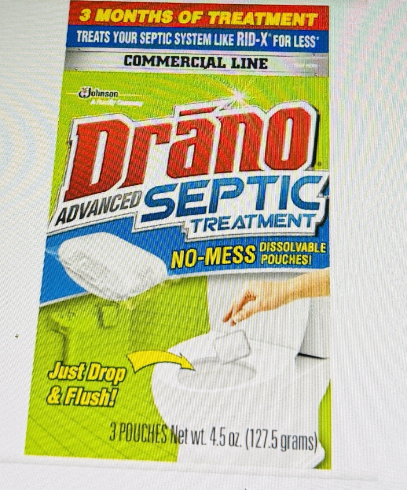 Drano Advanced Septic Treatment Dissolvable Pouches 3 Pack 4.5 oz 127.5g