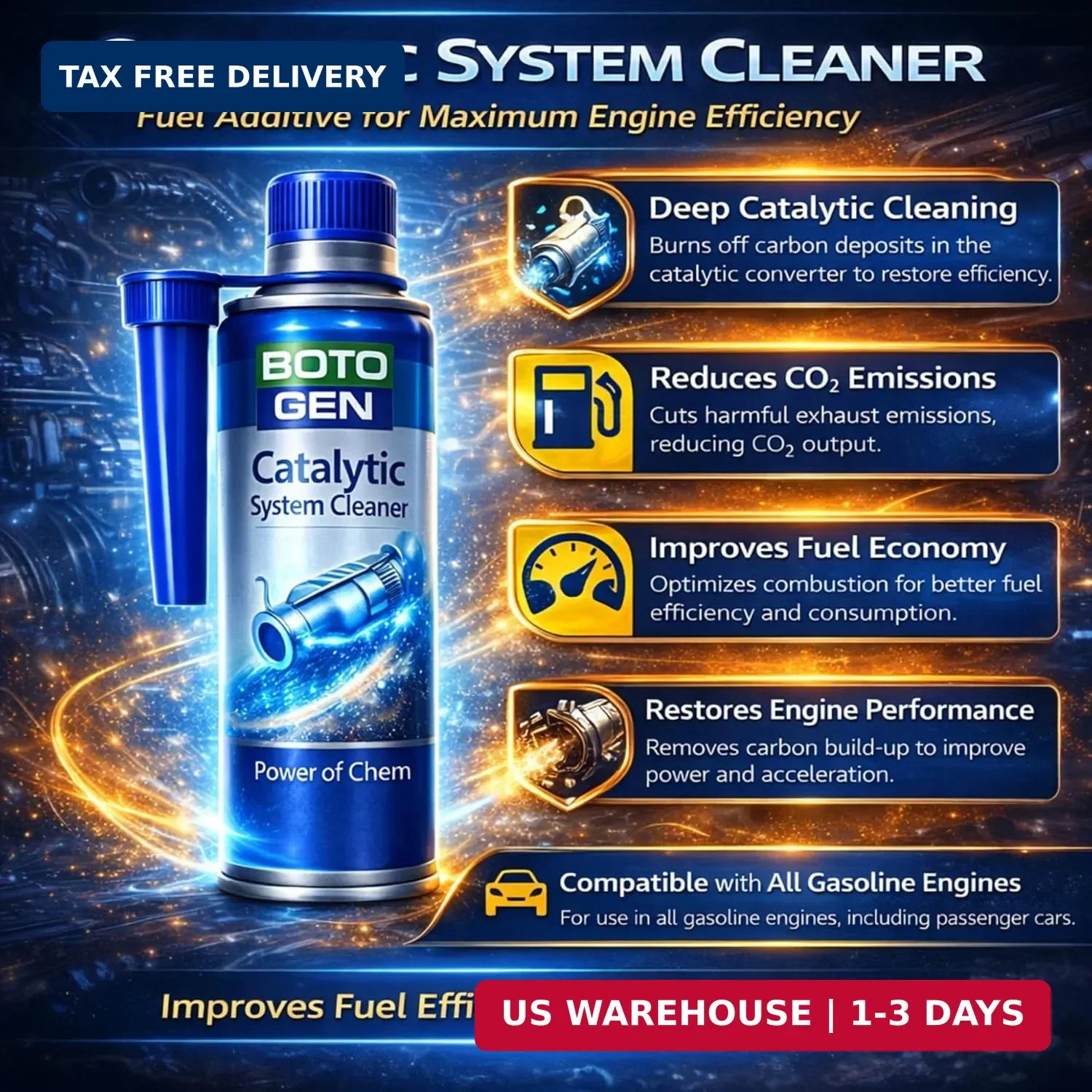 Catalytic System Cleaner, Special Active Solvent with high-tech additive Combina