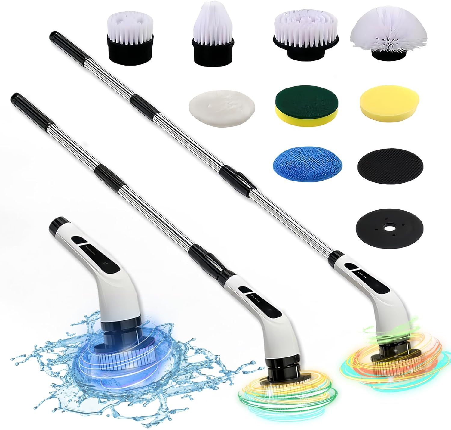 Electric Spin Scrubber- Ditch the Scrubbing! Long Handle Shower Scrubber with 9