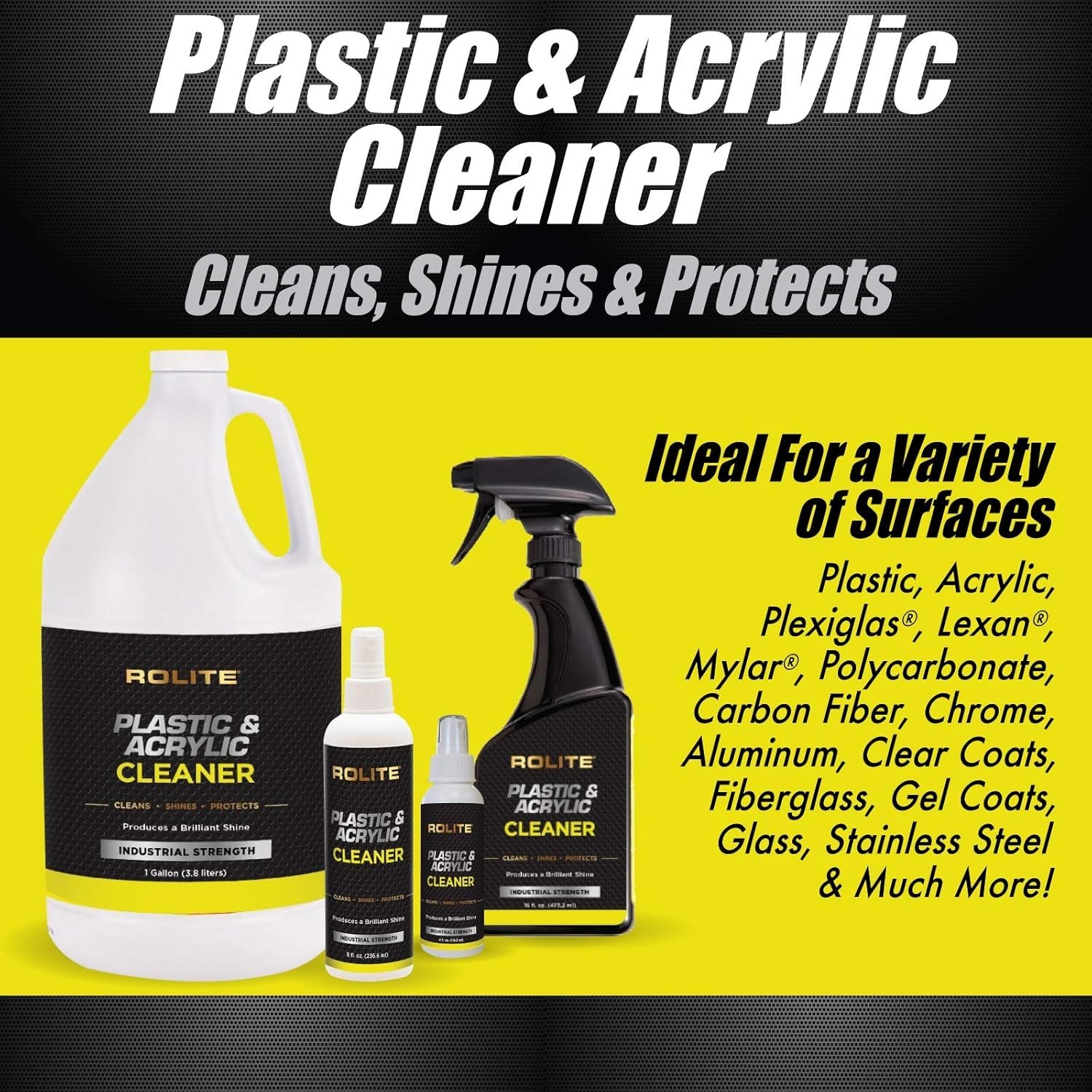 Plastic & Acrylic Cleaner Spray 4oz – Streak-Free High Shine Protection, 2 Pack