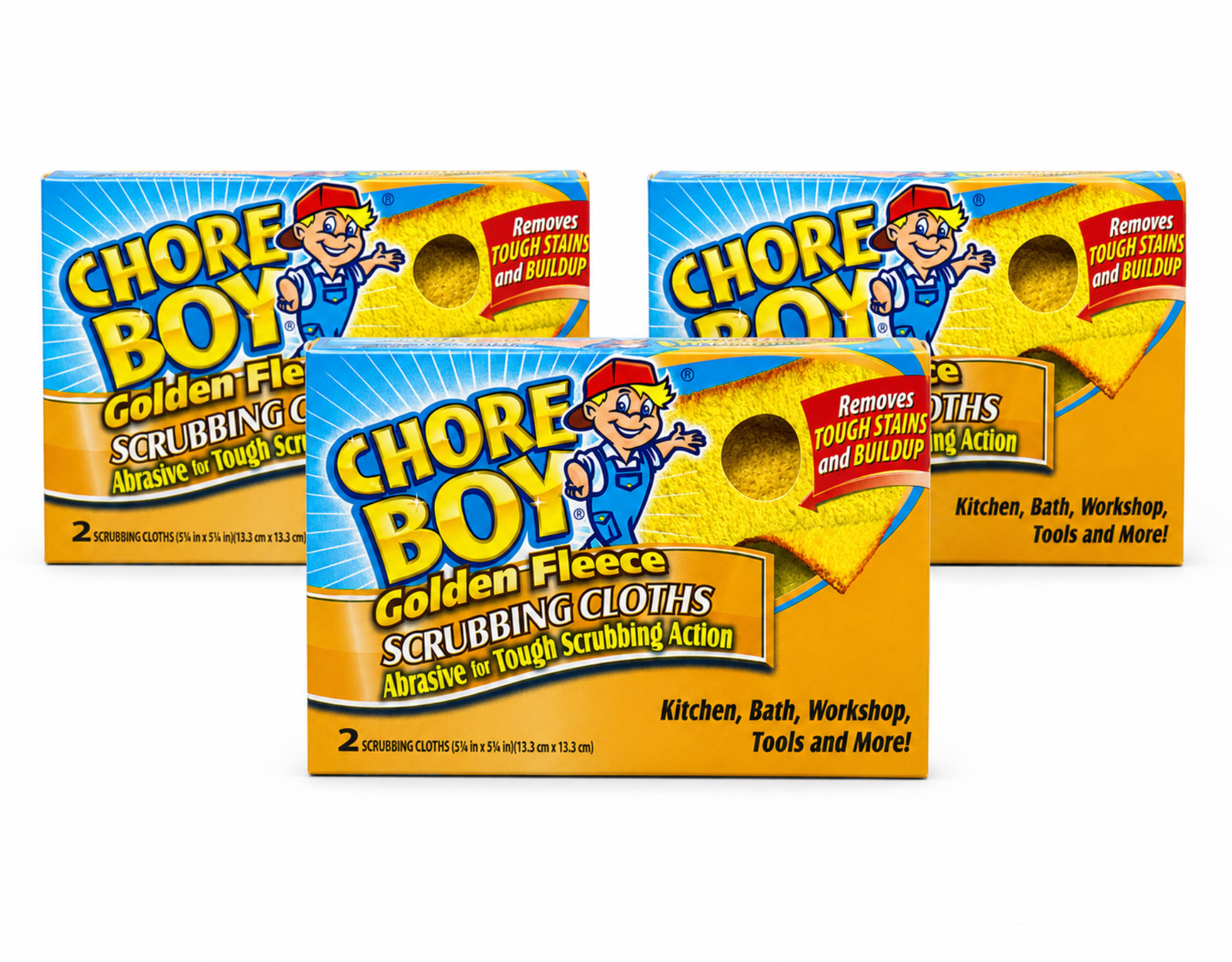 Chore Boy Golden Fleece Scrubbing Cloths, 2 Count 3 Pack