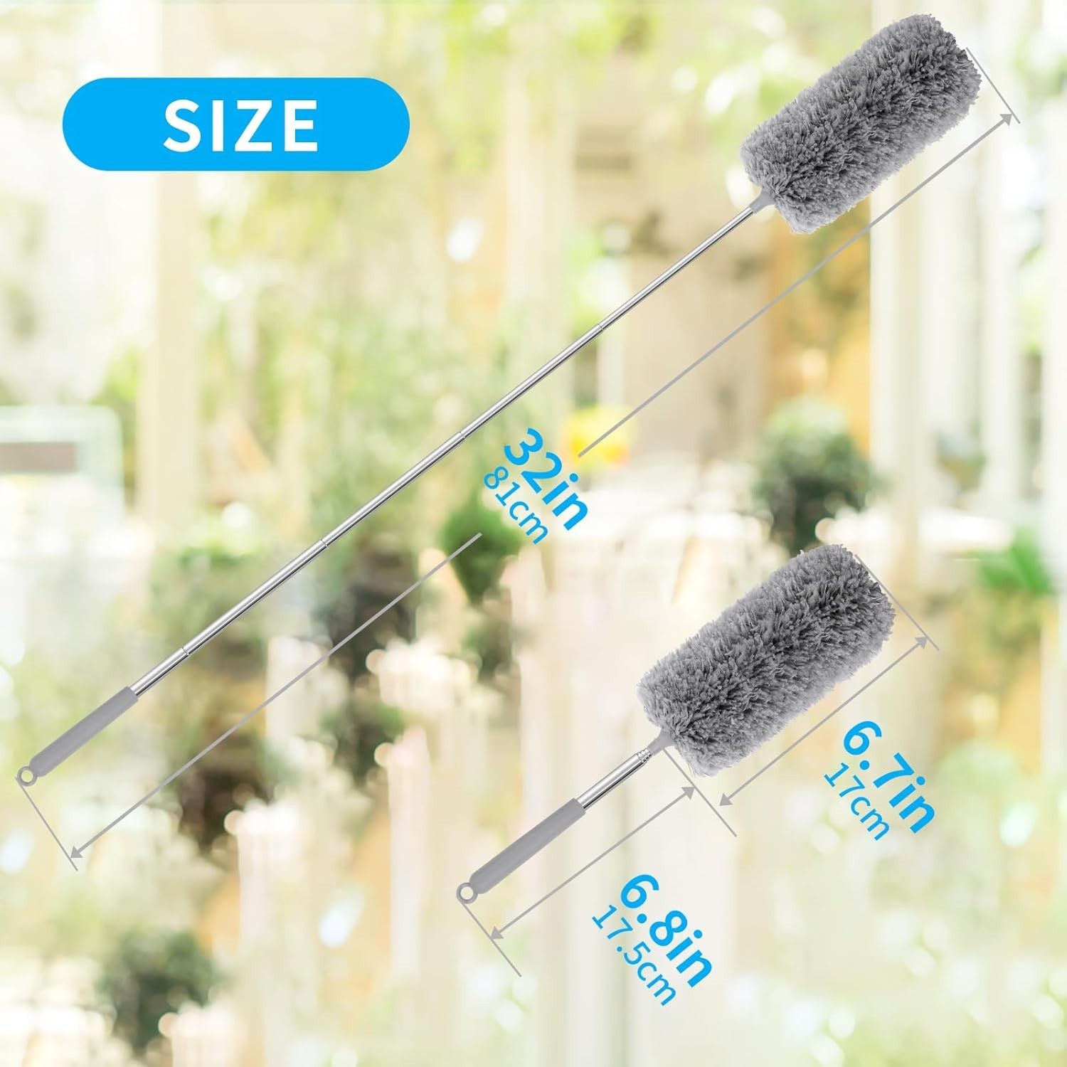 Lightweight Telescoping Mini Microfiber Duster Set for Home & Car Cleaning