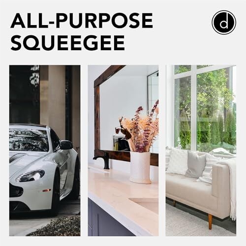 Squeegee for Shower Door, Car Windshield, and Glass Window – 2 Extra Silicone