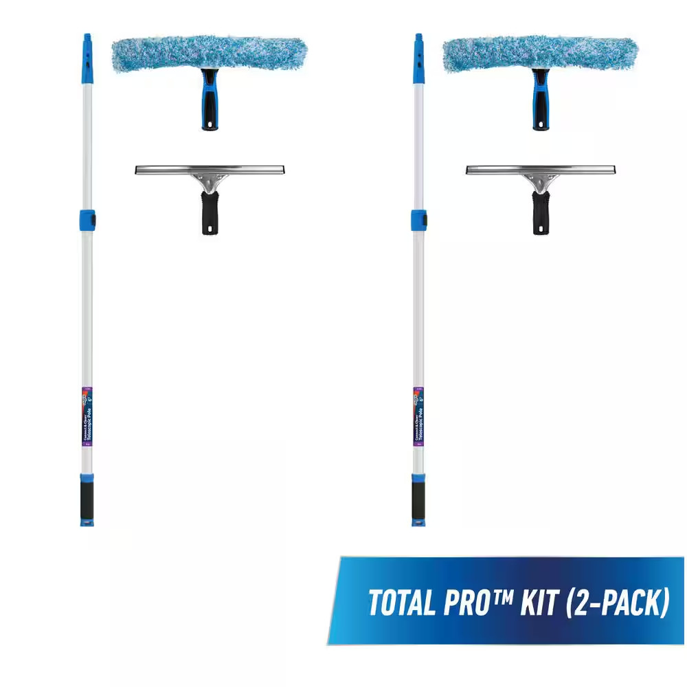 Total Pro Kit with 14 In. Scrubber, 12 In. Squeegee and 6 Ft. Telescoping Connec