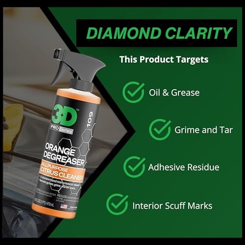 Orange Degreaser – Citrus-Based Car Cleaner for Oil, 16 Fl Oz (Pack of 1)