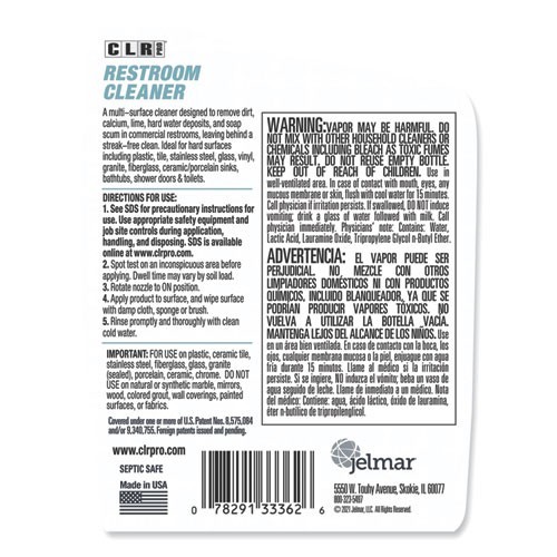 CLR PRO Restroom Cleaner, 32 oz Pump Spray, 6/Carton